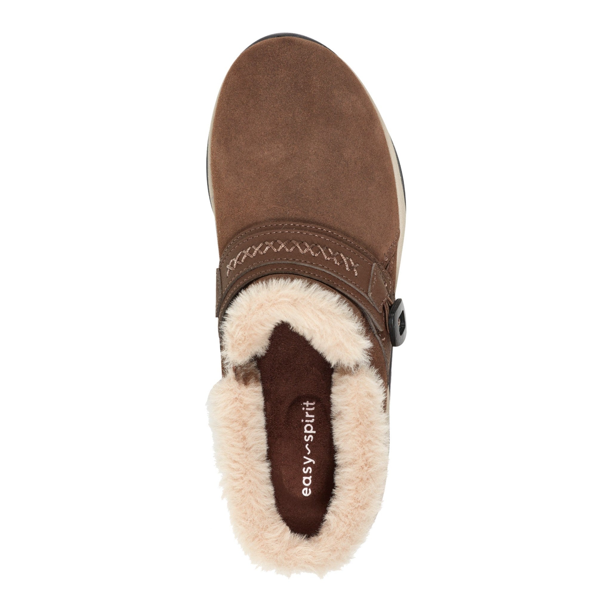 Easy Spirit Elinn Cushioned Arch-Support Slip-On Women's Clog - Dark Brown Suede - 5