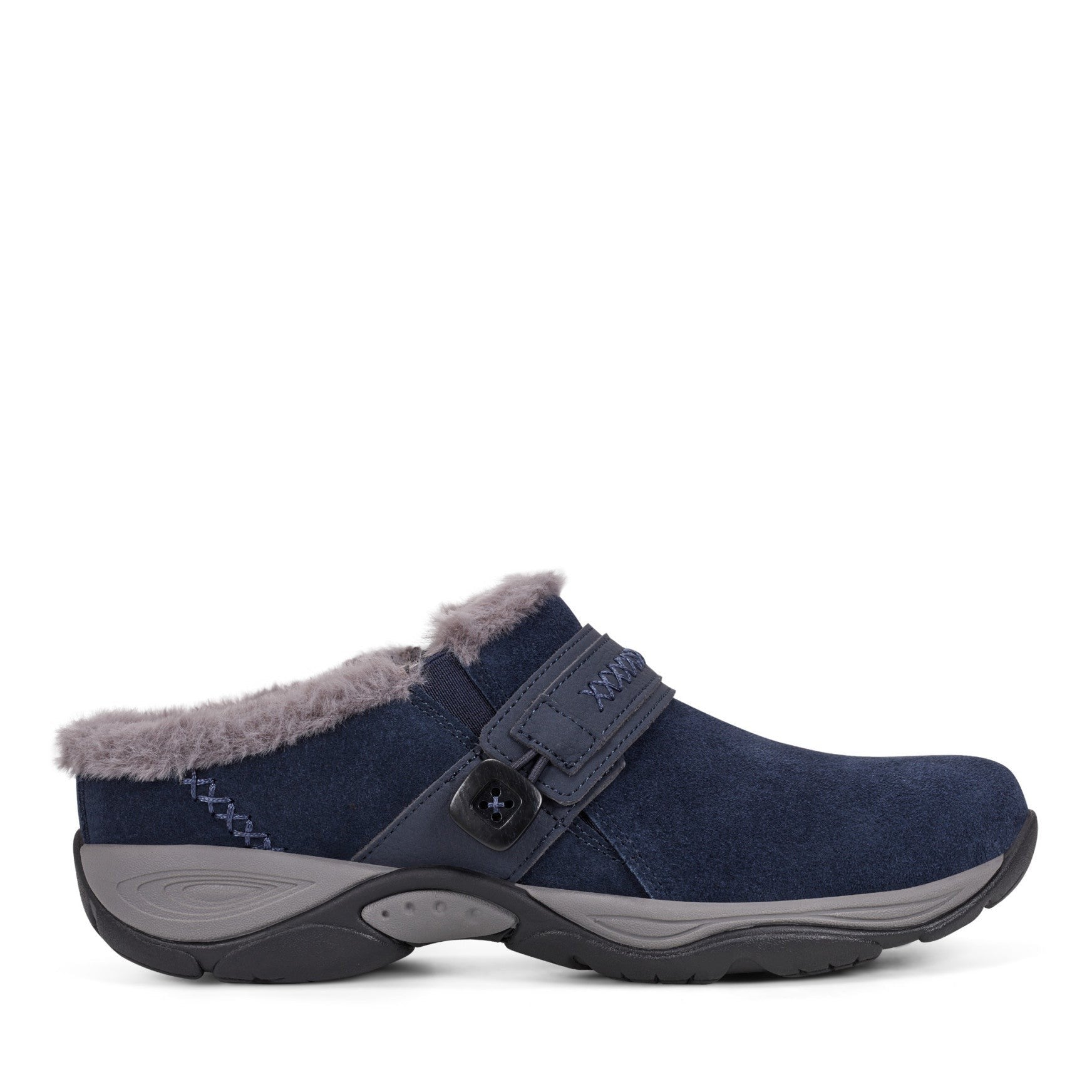 Easy Spirit Elinn Cushioned Arch-Support Slip-On Women's Clog - Navy Suede - 1