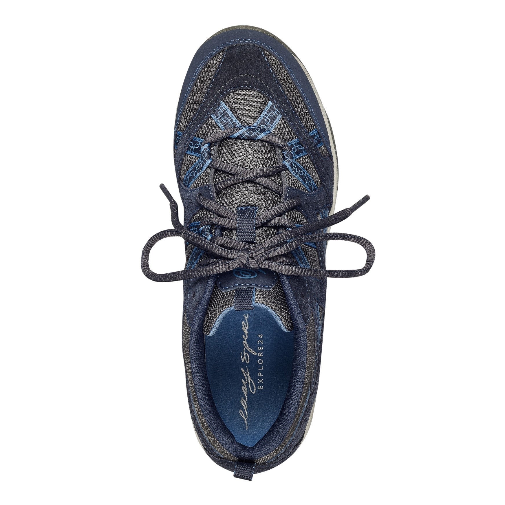 Easy Spirit Exploremap Athletic Cushioned Arch Support Women's Walking Shoe - Navy Multi Nubuck - 5