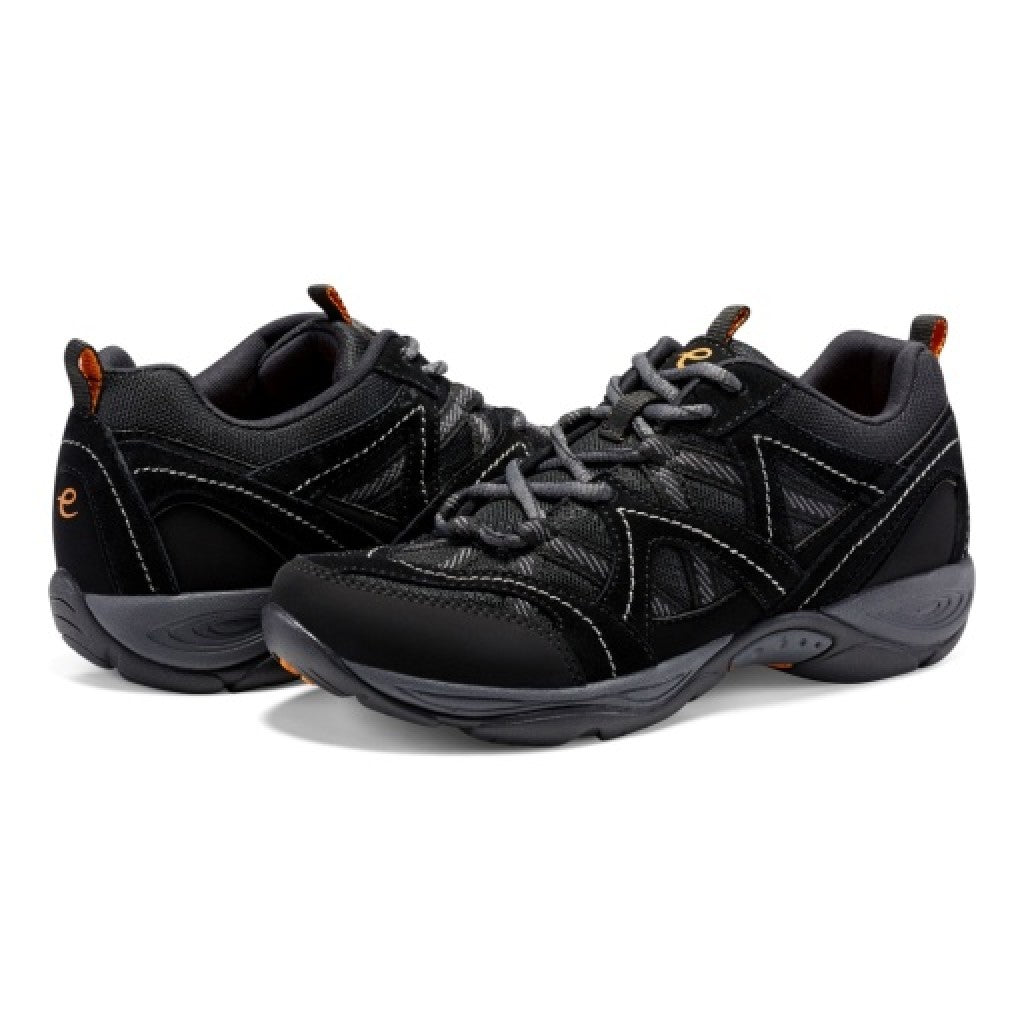 Easy Spirit Exploremap Cushioned Arch Support Lace-Up Women's Walking Shoe - Black - 7