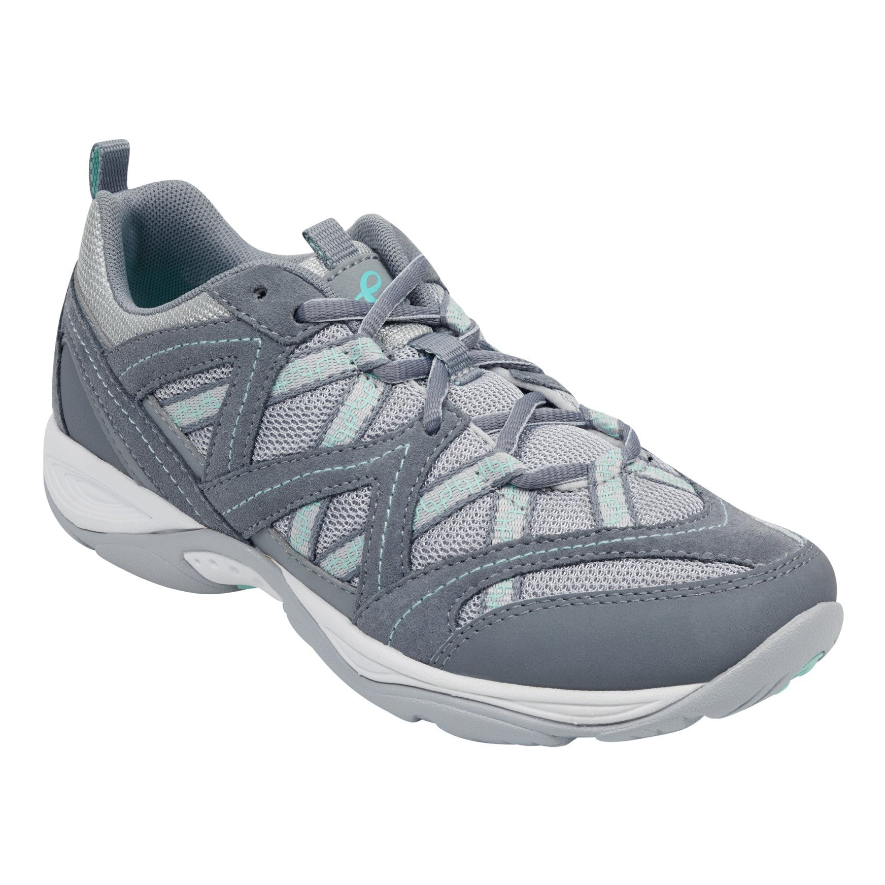 Easy Spirit Exploremap Cushioned Arch Support Lace-Up Women's Walking Shoe - Grey Multi Nubuck - 2