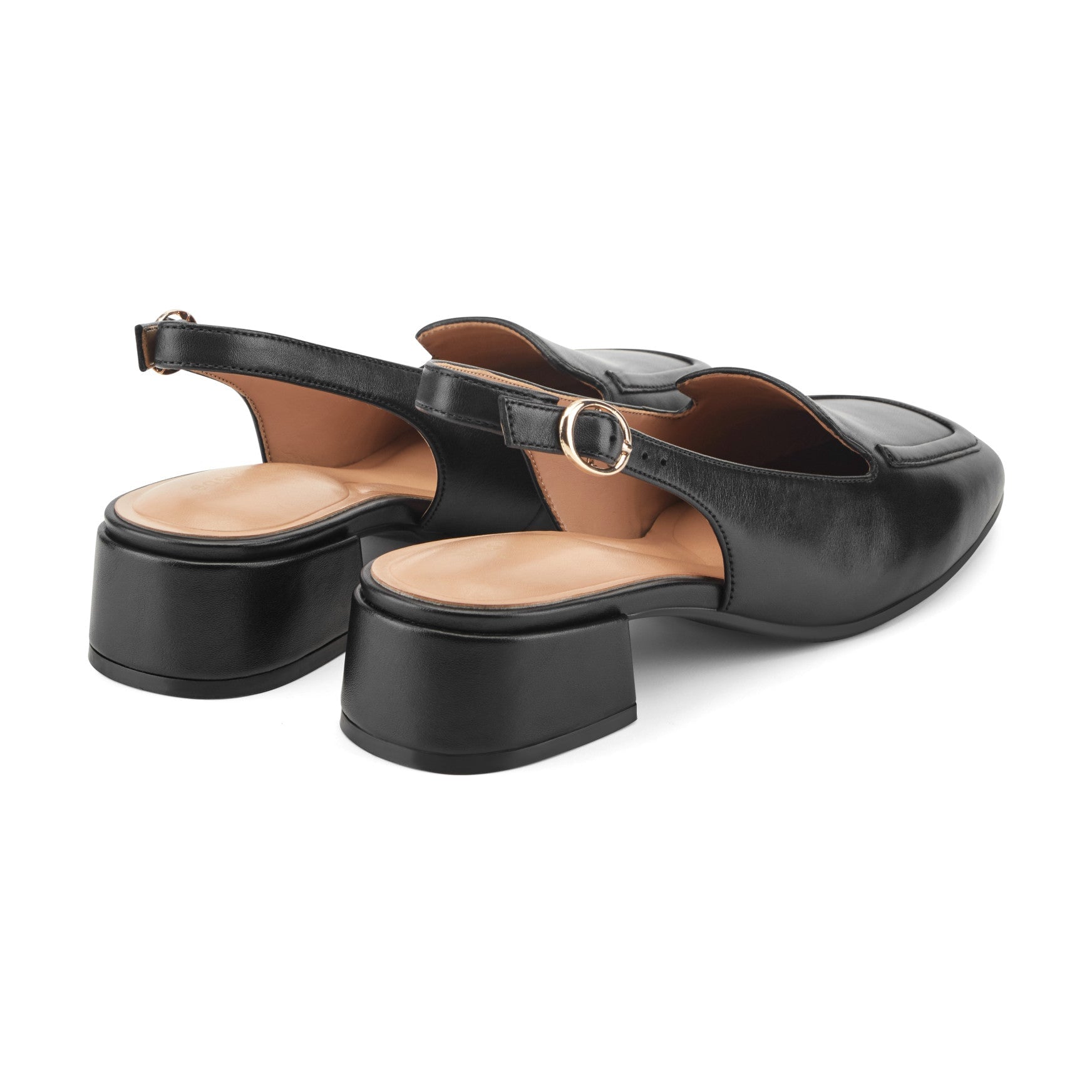 Easy Spirit Farida Women's Black Leather Slingback Loafers - Black Leather - View 3