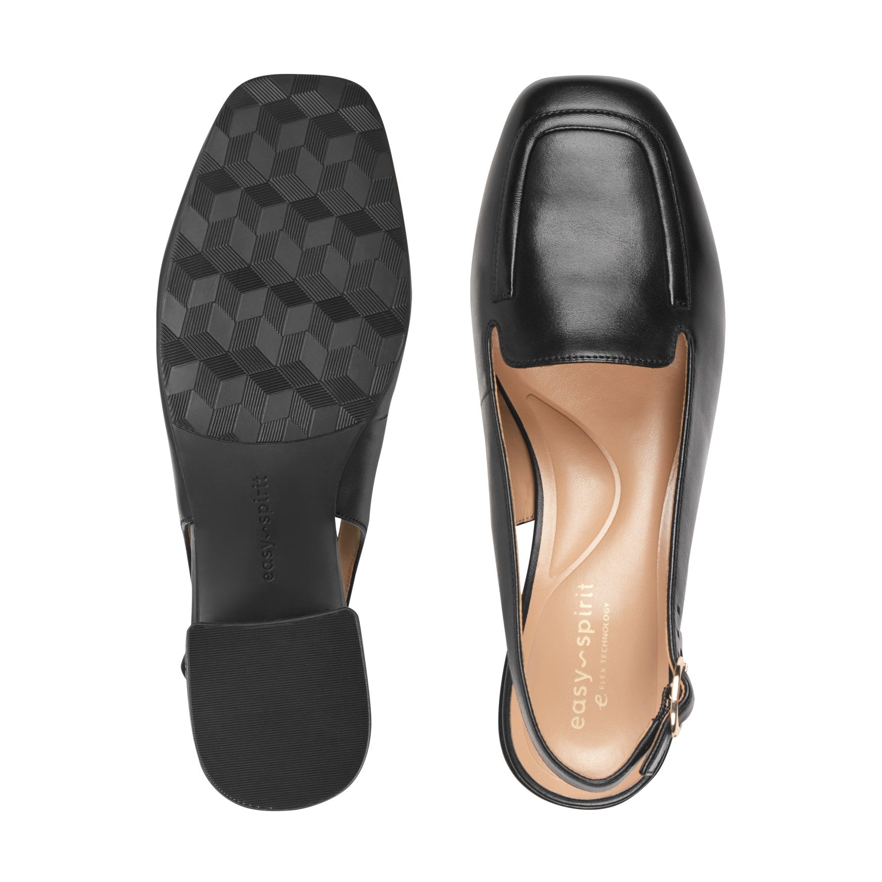 Easy Spirit Farida Women's Black Leather Slingback Loafers - Black Leather - View 5