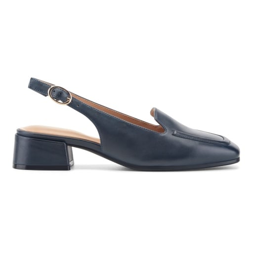 Easy Spirit Farida Women's Leather Slingback Loafers - Dark Blue Leather - View 2