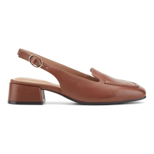 Easy Spirit Farida Women's Leather Slingback Loafers - Medium Brown Leather - View 2
