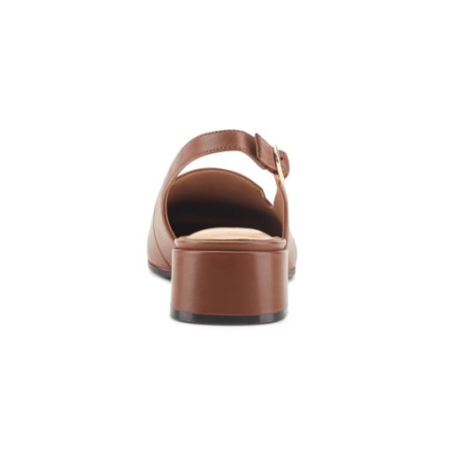 Easy Spirit Farida Women's Leather Slingback Loafers - Medium Brown Leather - View 3