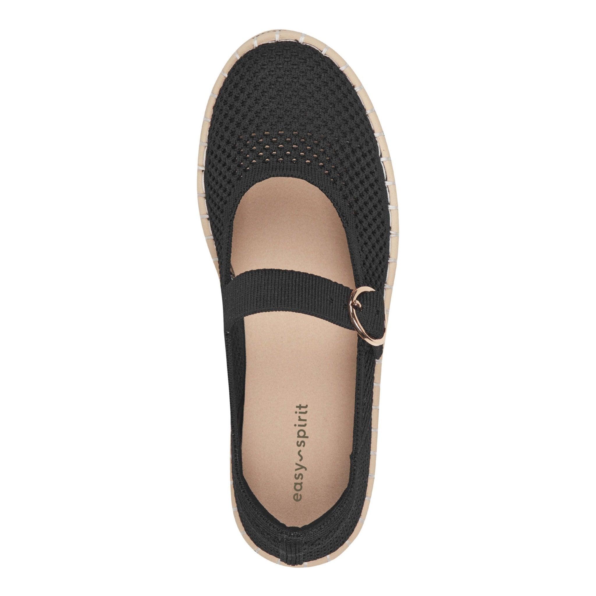 Easy Spirit Francene Cushioned Arch-Support Women's Mary Jane - Black Knit - 5