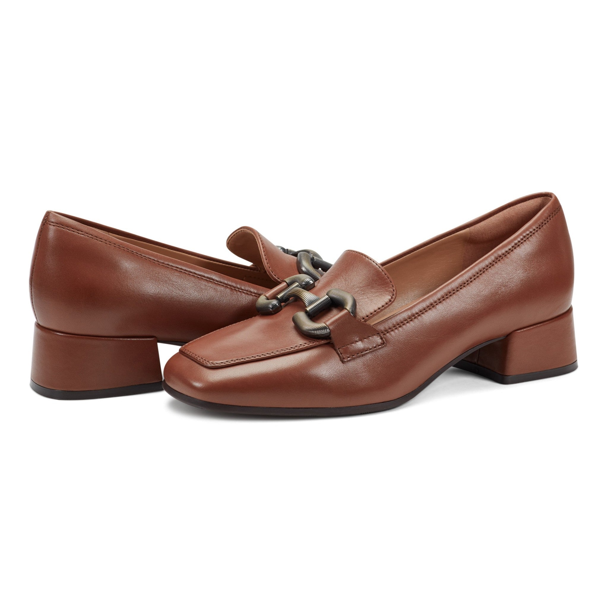 Easy Spirit Franny Dress Cushioned Women's Loafer - Brown Leather - 7