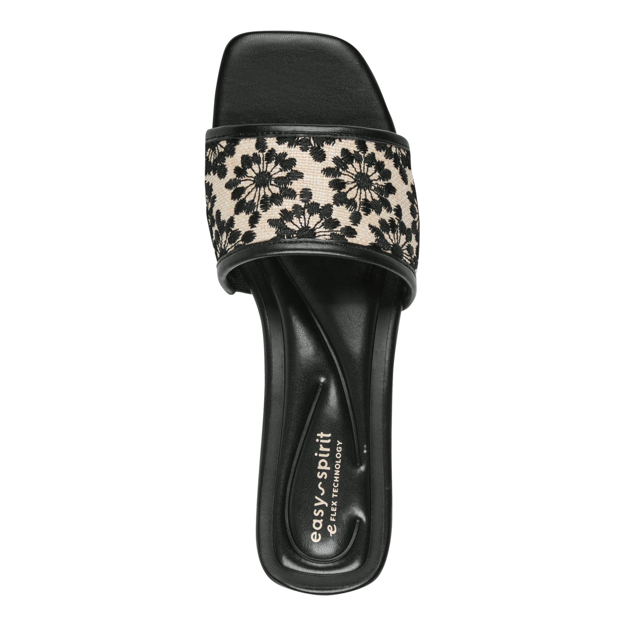 Easy Spirit Gianina Raffia Cushioned Arch-Support Women's Dress Sandal - Black/natural - 5