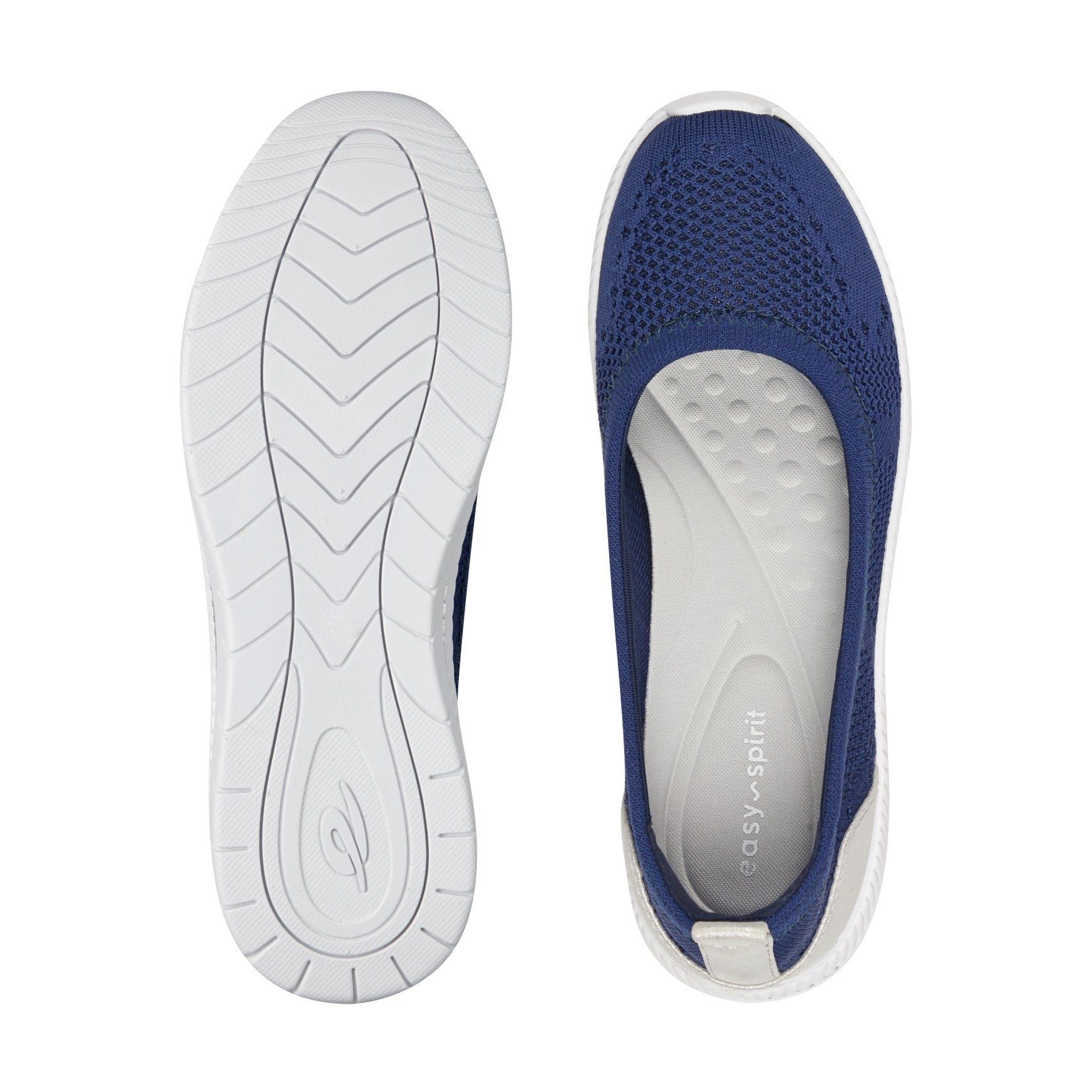 Easy Spirit Glitz Walking Athletic Cushioned Arch-Support Women's Walking Shoe - Dark Blue Knit - 5