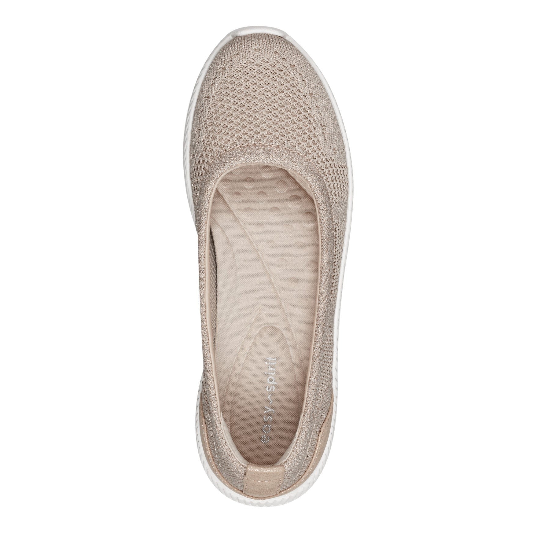 Easy Spirit Glitz Walking Athletic Cushioned Arch-Support Women's Walking Shoe - Gold Knit - 5