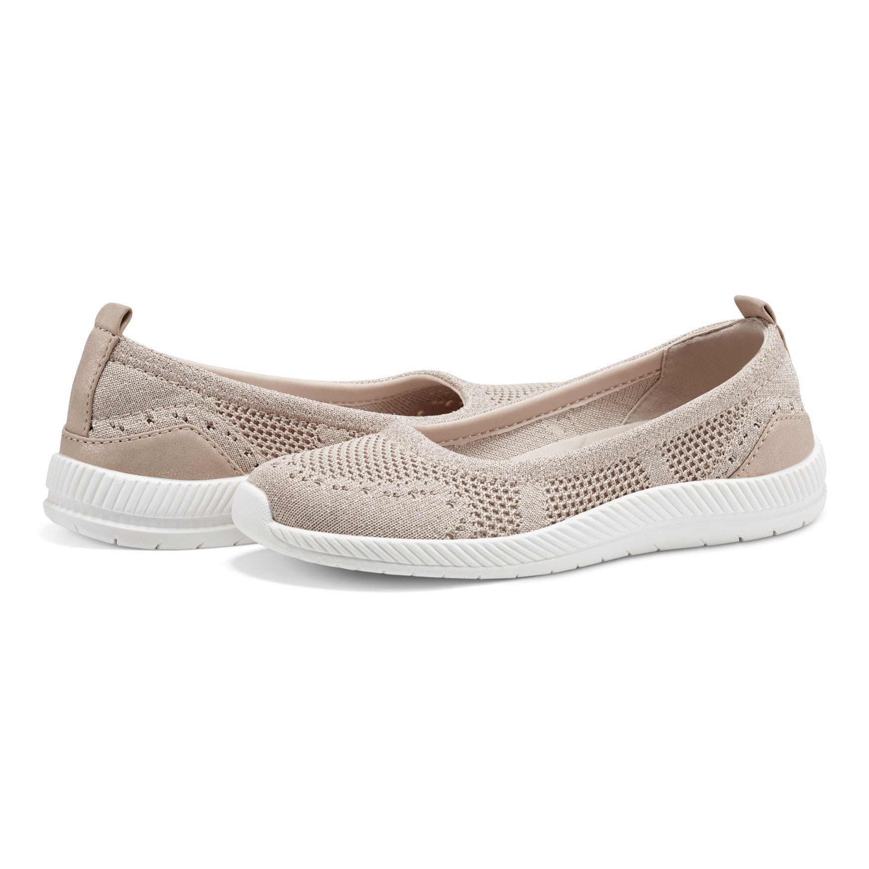 Easy Spirit Glitz Walking Athletic Cushioned Arch-Support Women's Walking Shoe - Gold Knit - 7