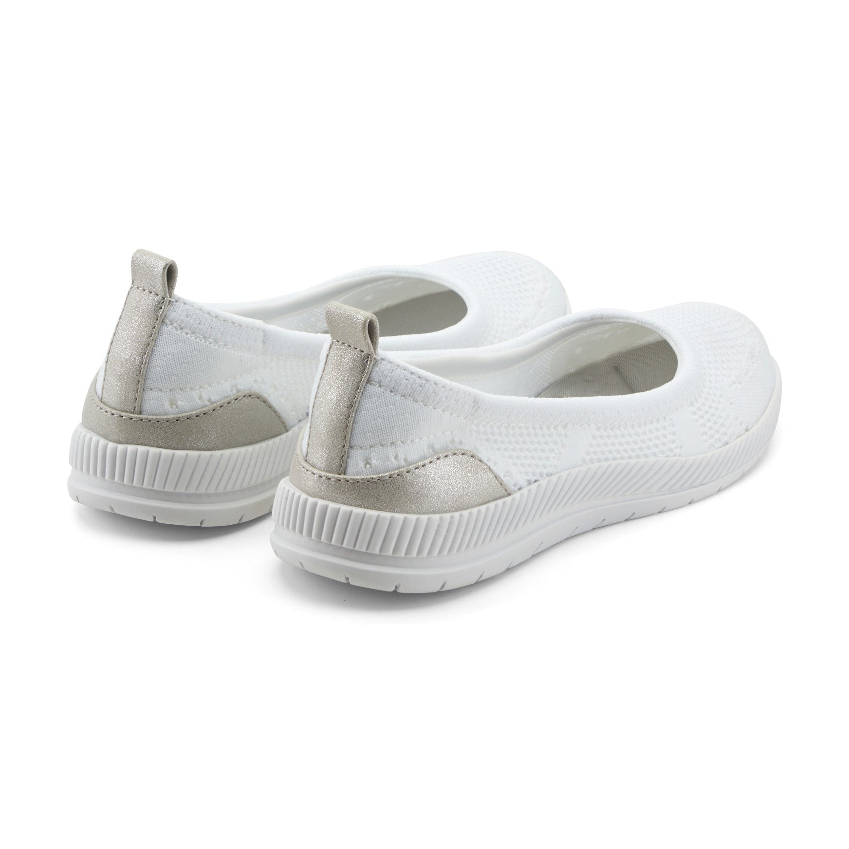 Easy Spirit Glitz Walking Athletic Cushioned Arch-Support Women's Walking Shoe - White Knit - 3