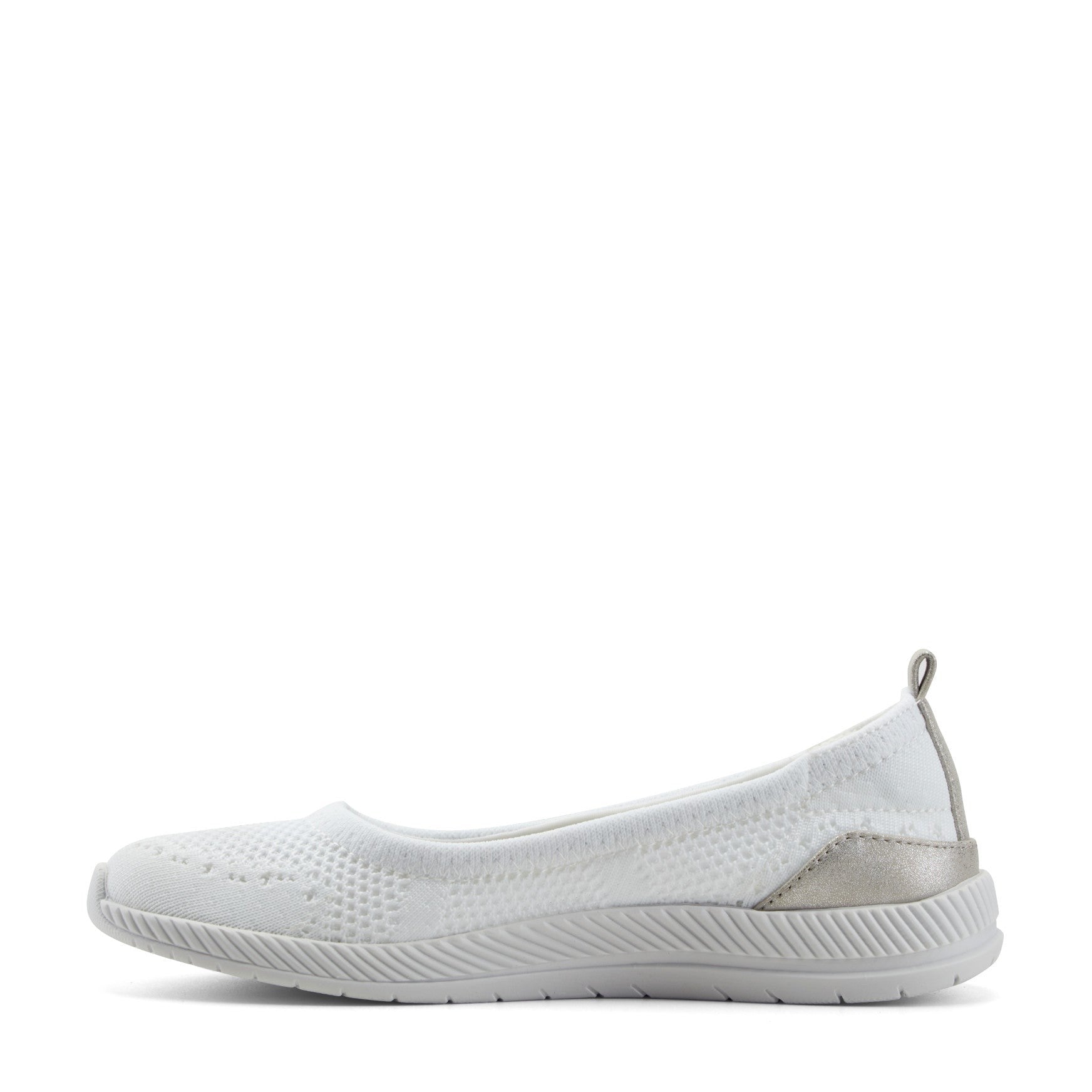 Easy Spirit Glitz Walking Athletic Cushioned Arch-Support Women's Walking Shoe - White Knit - 4