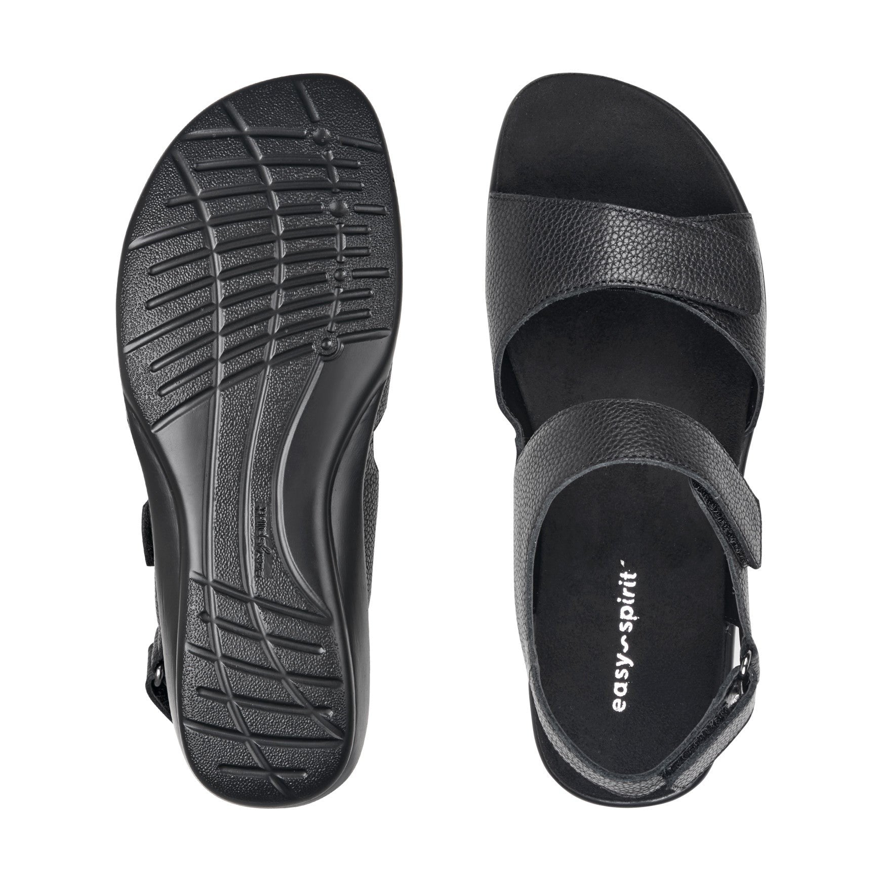 Easy Spirit Hartwell Cushioned Arch Support Women's Sandal - Black Leather - 5
