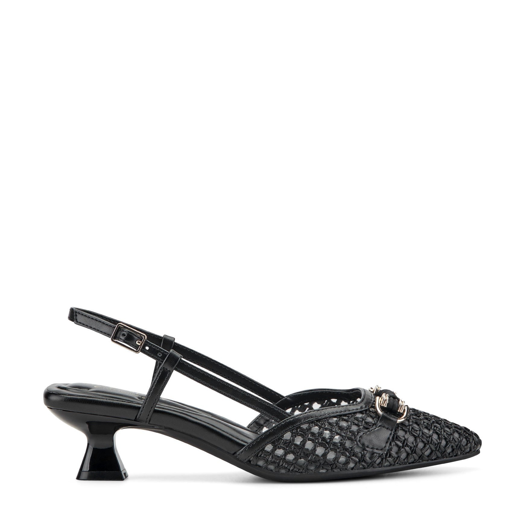 Easy Spirit Hetty Slingback Cushioned Arch-Support Women's Dress Pumps - Black/raffia - 1