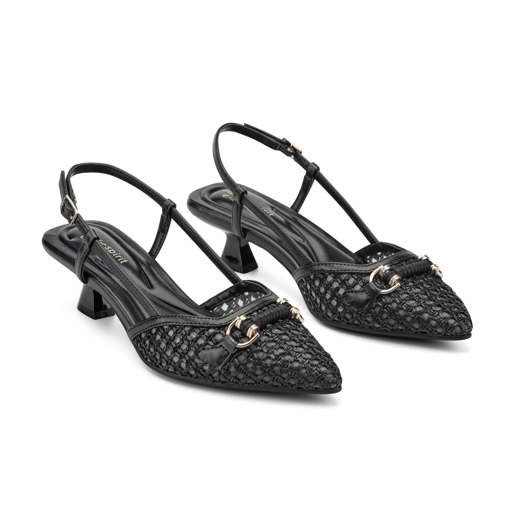 Easy Spirit Hetty Slingback Cushioned Arch-Support Women's Dress Pumps - Black/raffia - 2