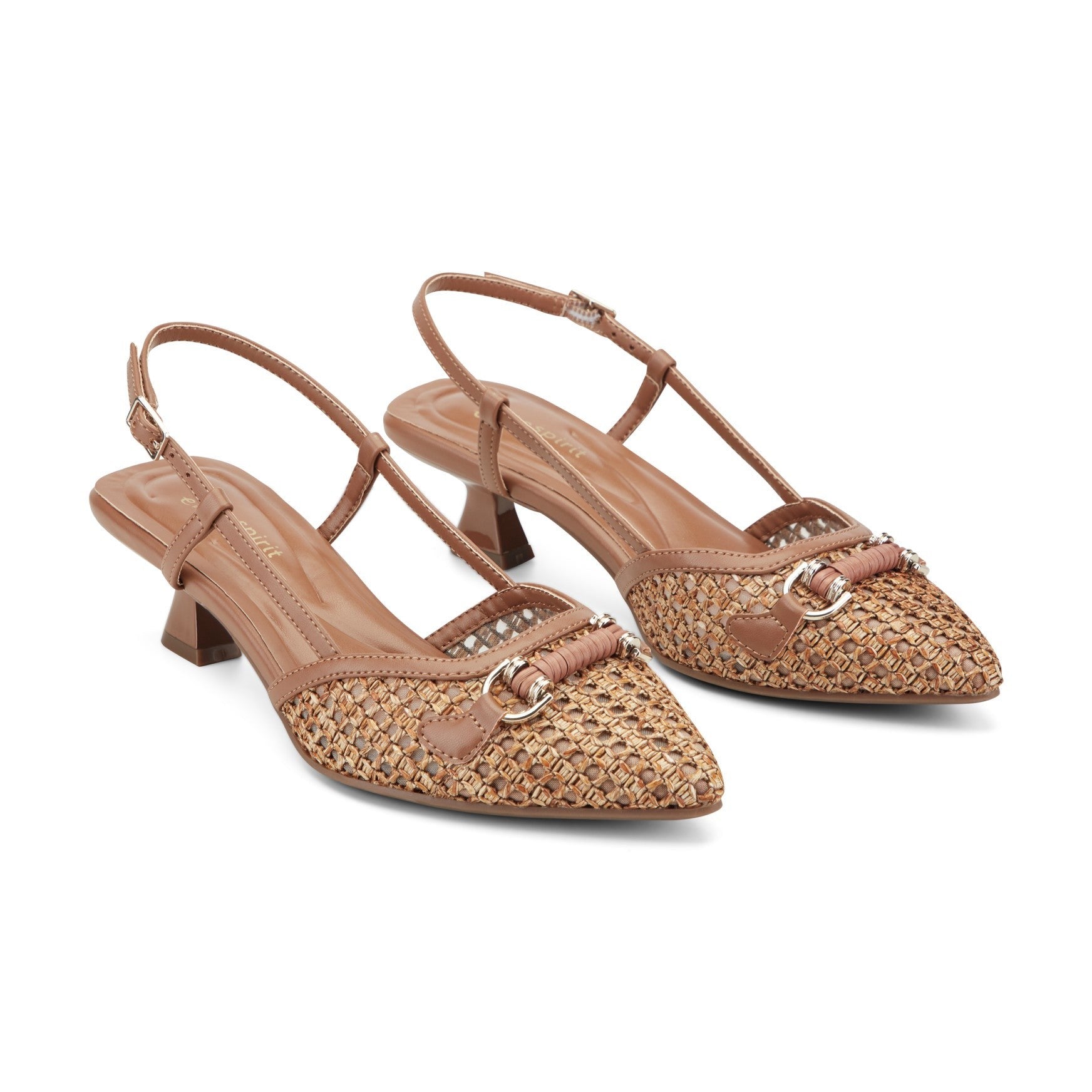 Easy Spirit Hetty Slingback Cushioned Arch-Support Women's Dress Pumps - Medium Brown/raffia - 2