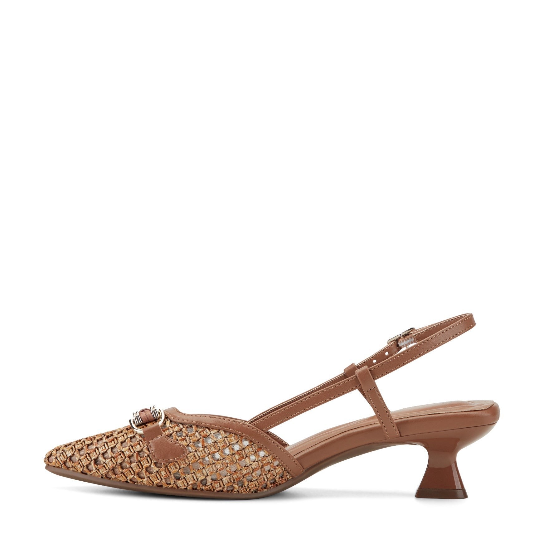 Easy Spirit Hetty Slingback Cushioned Arch-Support Women's Dress Pumps - Medium Brown/raffia - 4