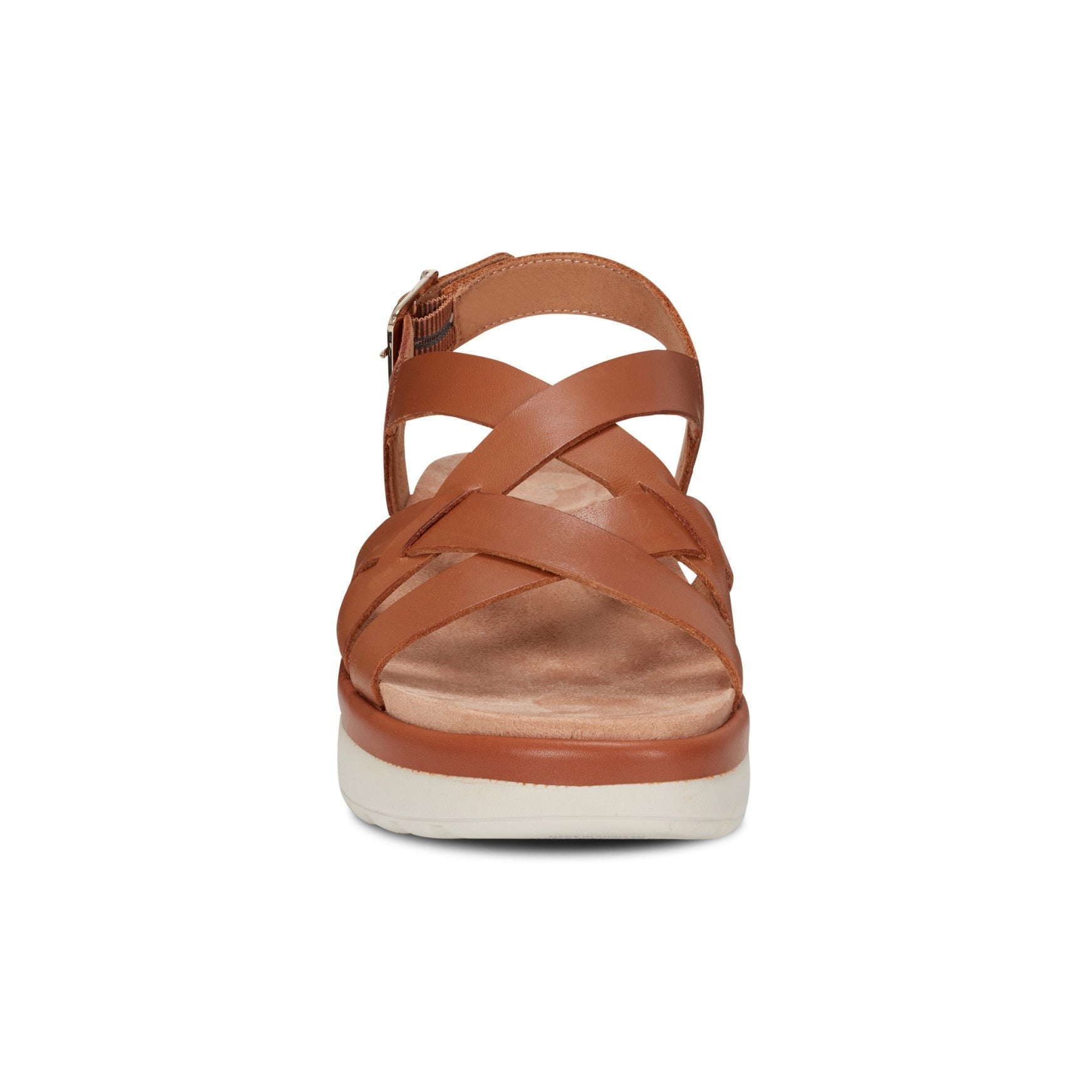 Easy Spirit Indie Strappy Sandal Cushioned Arch Support Women's Sandal - Brown Leather - 3