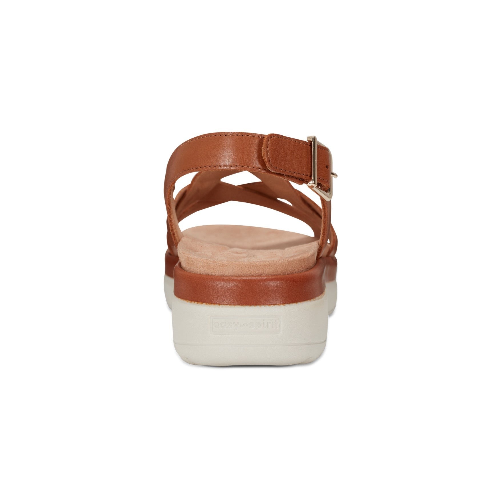 Easy Spirit Indie Strappy Sandal Cushioned Arch Support Women's Sandal - Brown Leather - 4