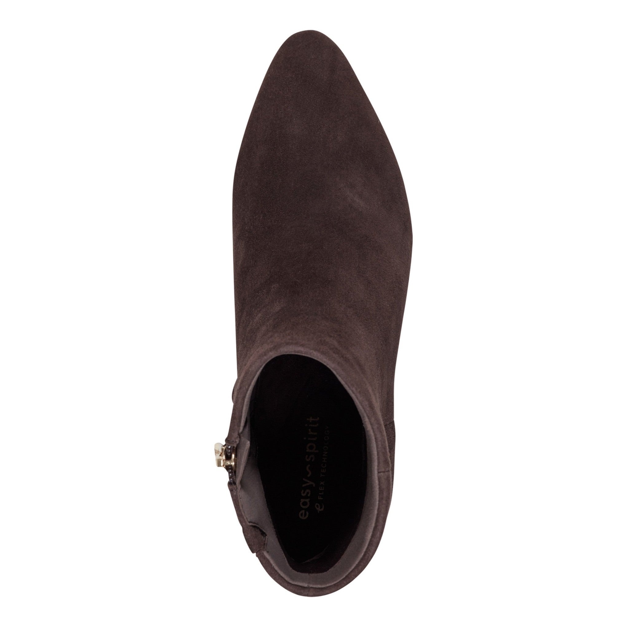 Easy Spirit Isra Cushioned Arch-Support Pointed Women's Bootie - Dark Brown Suede - 5