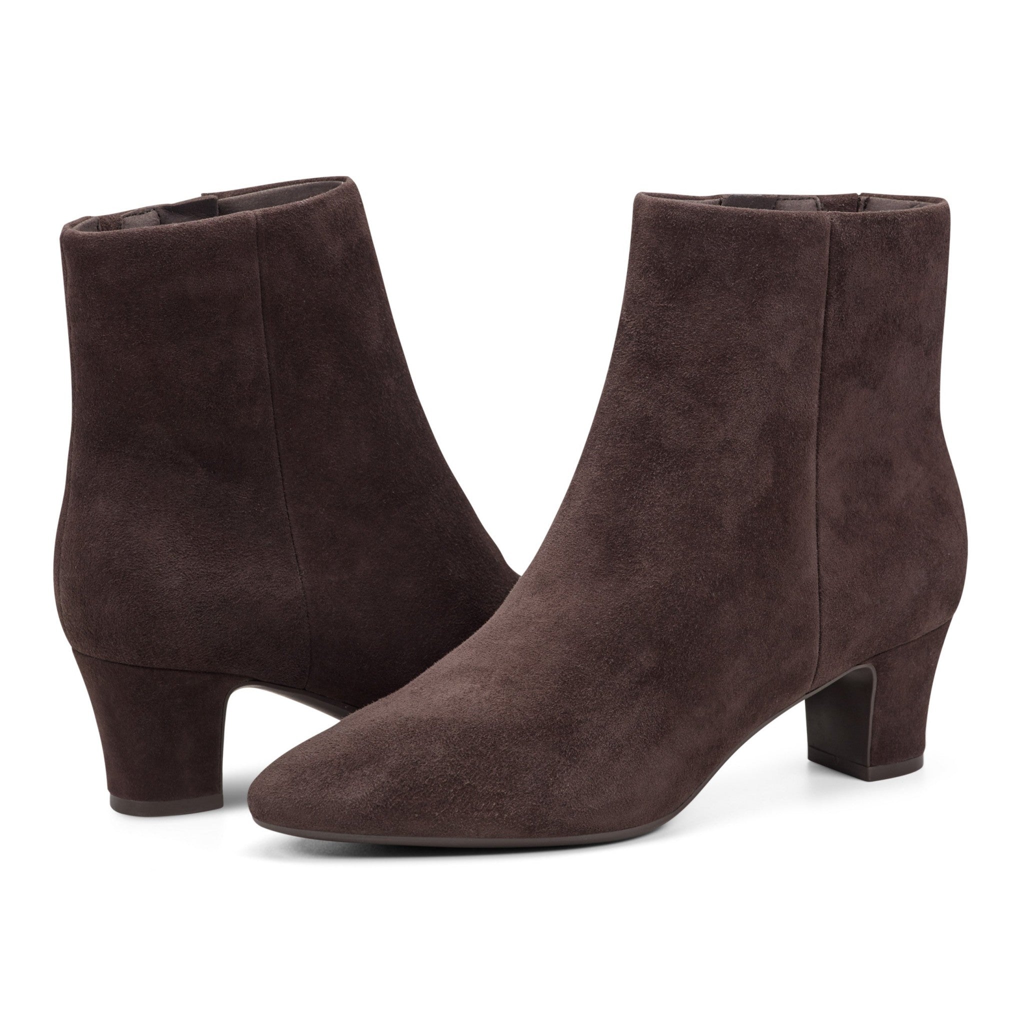 Easy Spirit Isra Cushioned Arch-Support Pointed Women's Bootie - Dark Brown Suede - 7
