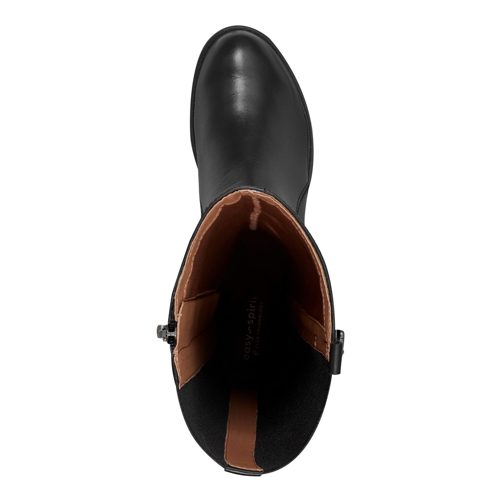Easy Spirit Jackie Tall Shaft Cushioned Arch Support Wide Calf Women's Boot - Black Leather/elastic - 5