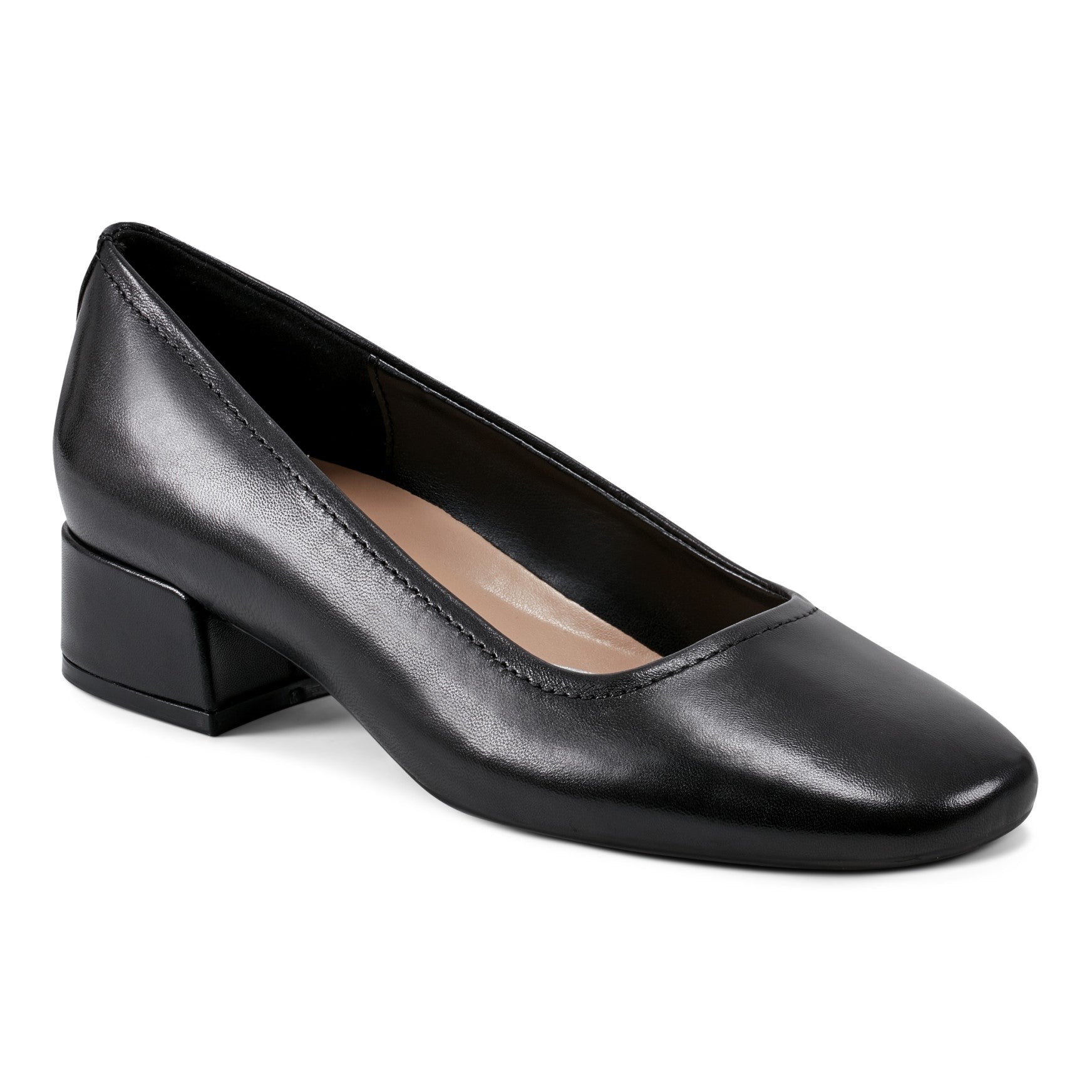Easy Spirit Jain Cushioned Arch Support Women's Dress Pump - Black Leather - 2
