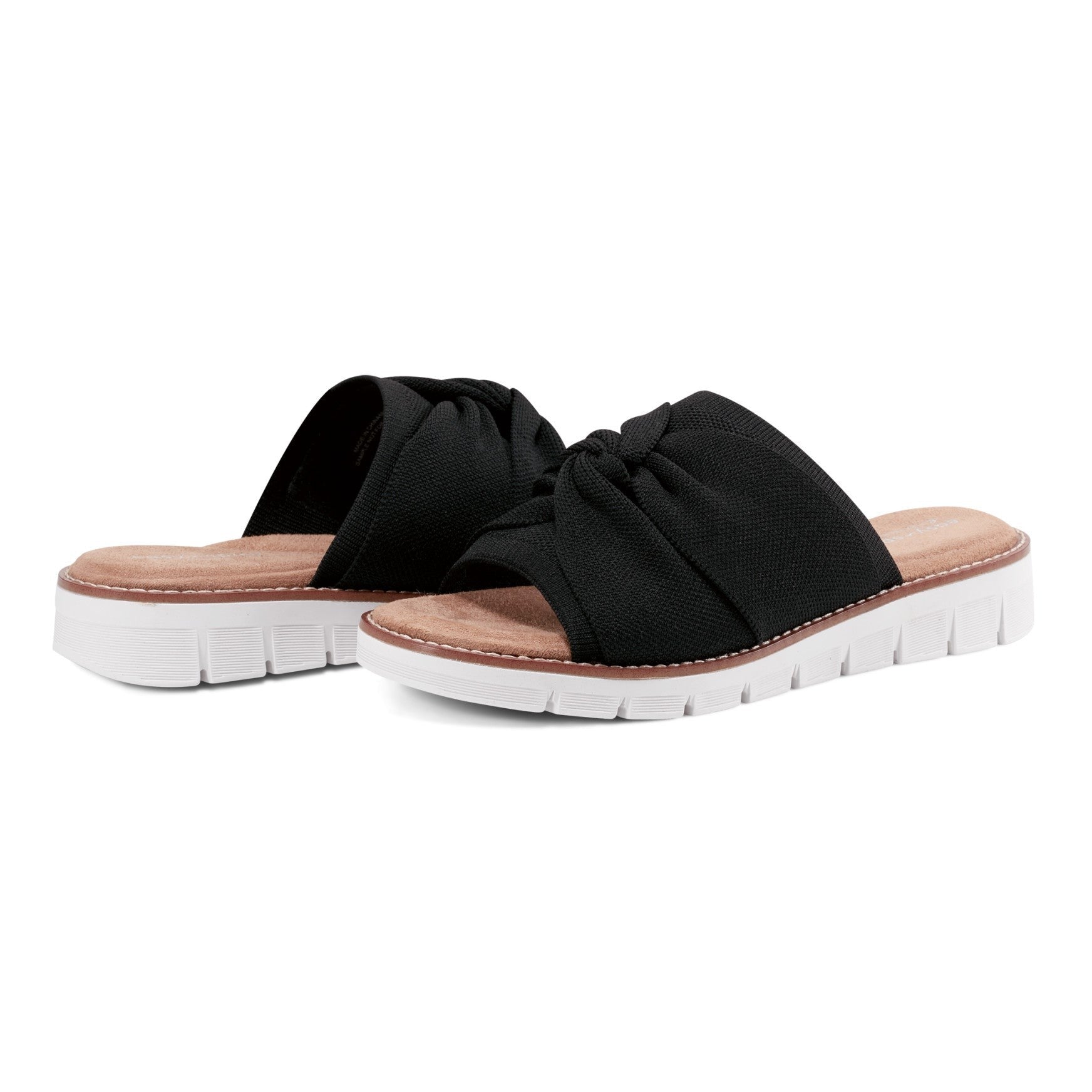 Easy Spirit Josy Knotted Cushioned Arch-Support Slide Women's Slide Sandal - Black - 7