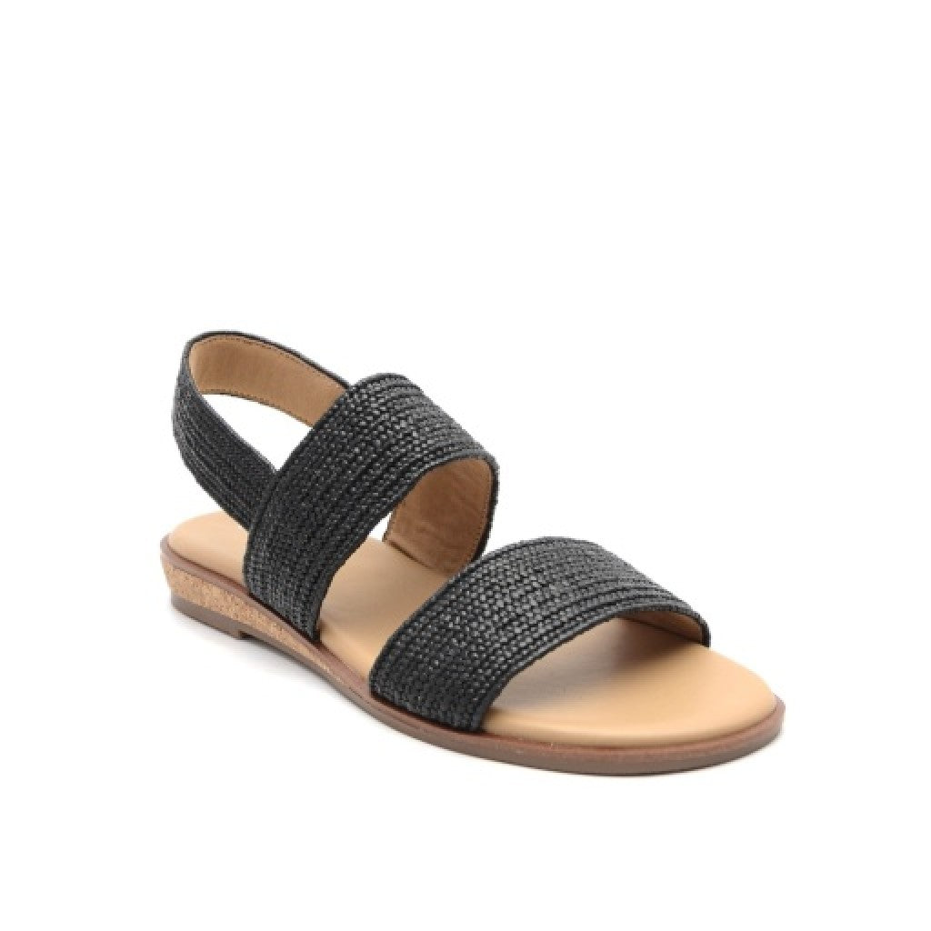 Easy Spirit Lana Cushioned Slingback with Arch Support Women's Flat Sandal - Black - 1