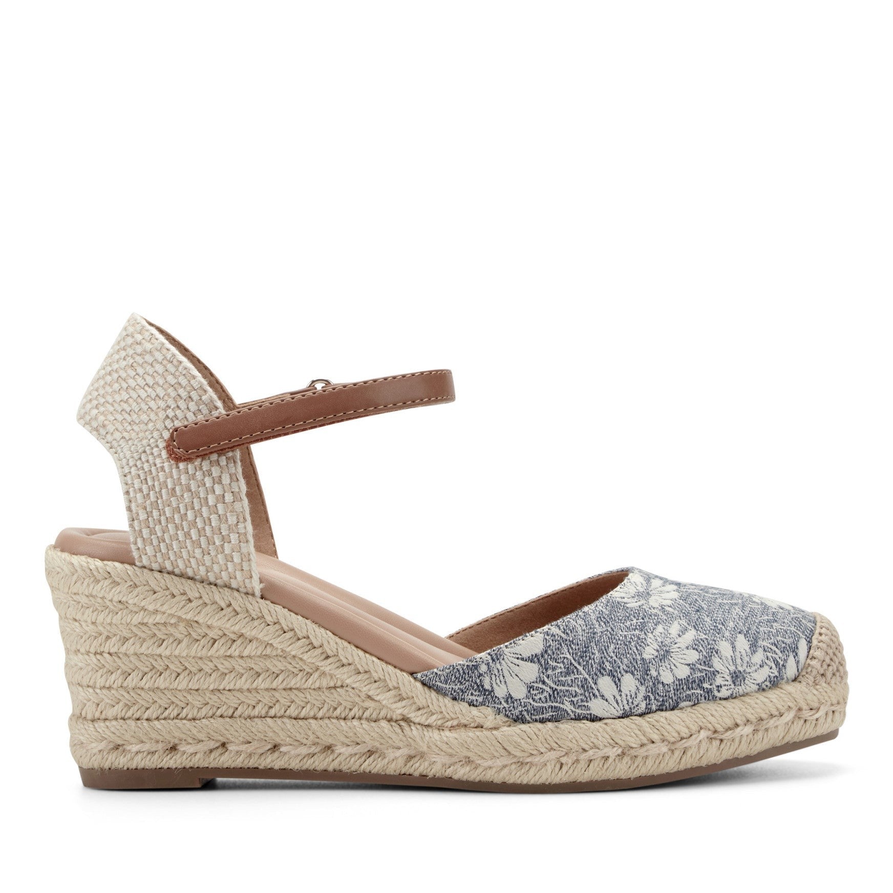 Easy Spirit Makaylie Cushioned Arch Support Wedge Women's Wedge Dress - Blue Floral/natural - 1