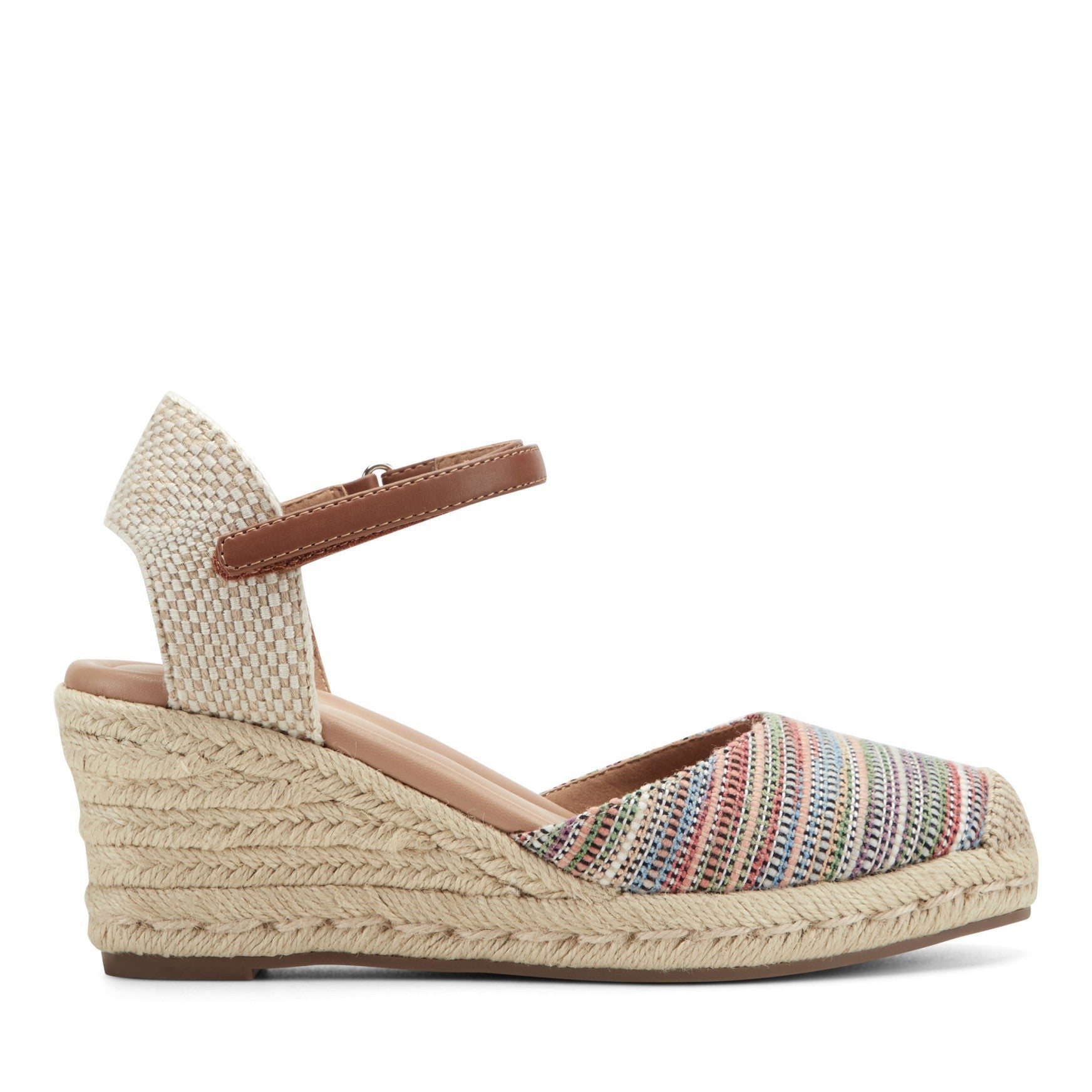 Easy Spirit Makaylie Cushioned Arch Support Wedge Women's Wedge Dress - Striped/natural Multi - 1