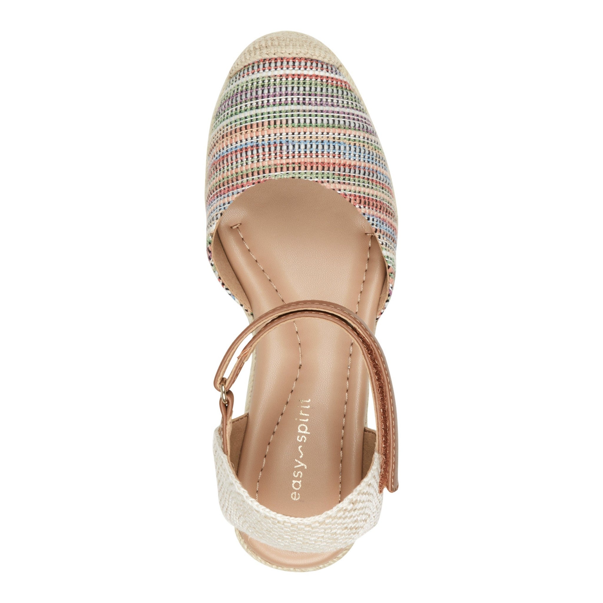 Easy Spirit Makaylie Cushioned Arch Support Wedge Women's Wedge Dress - Striped/natural Multi - 5