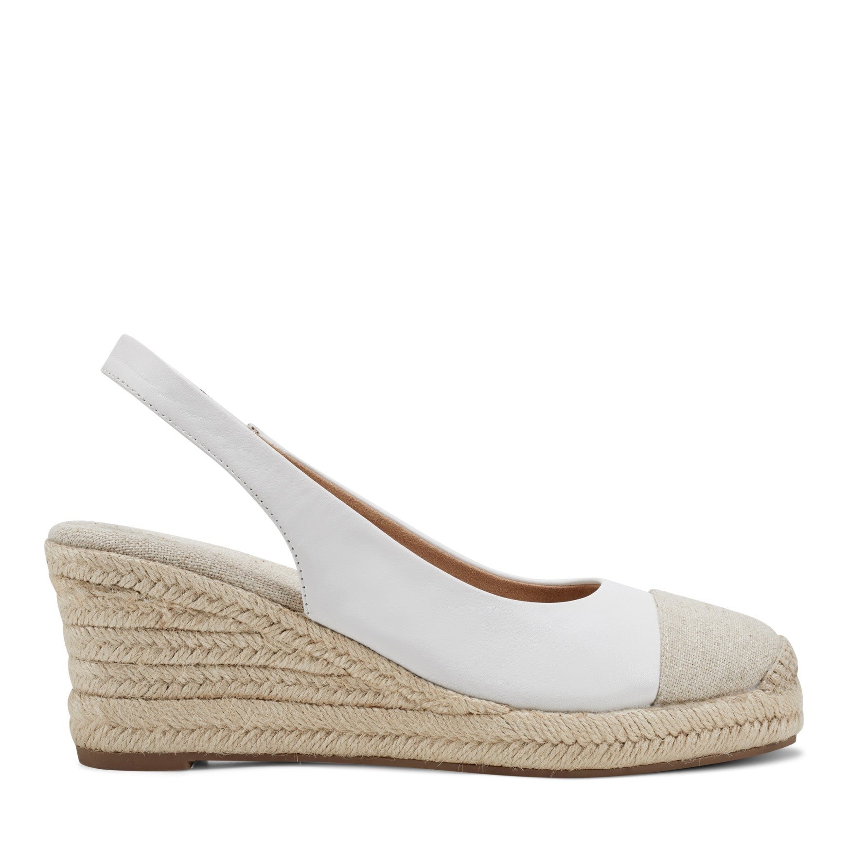 Easy Spirit Margie Cushioned Arch-Support Wedge Women's Sandal - White Leather - 1