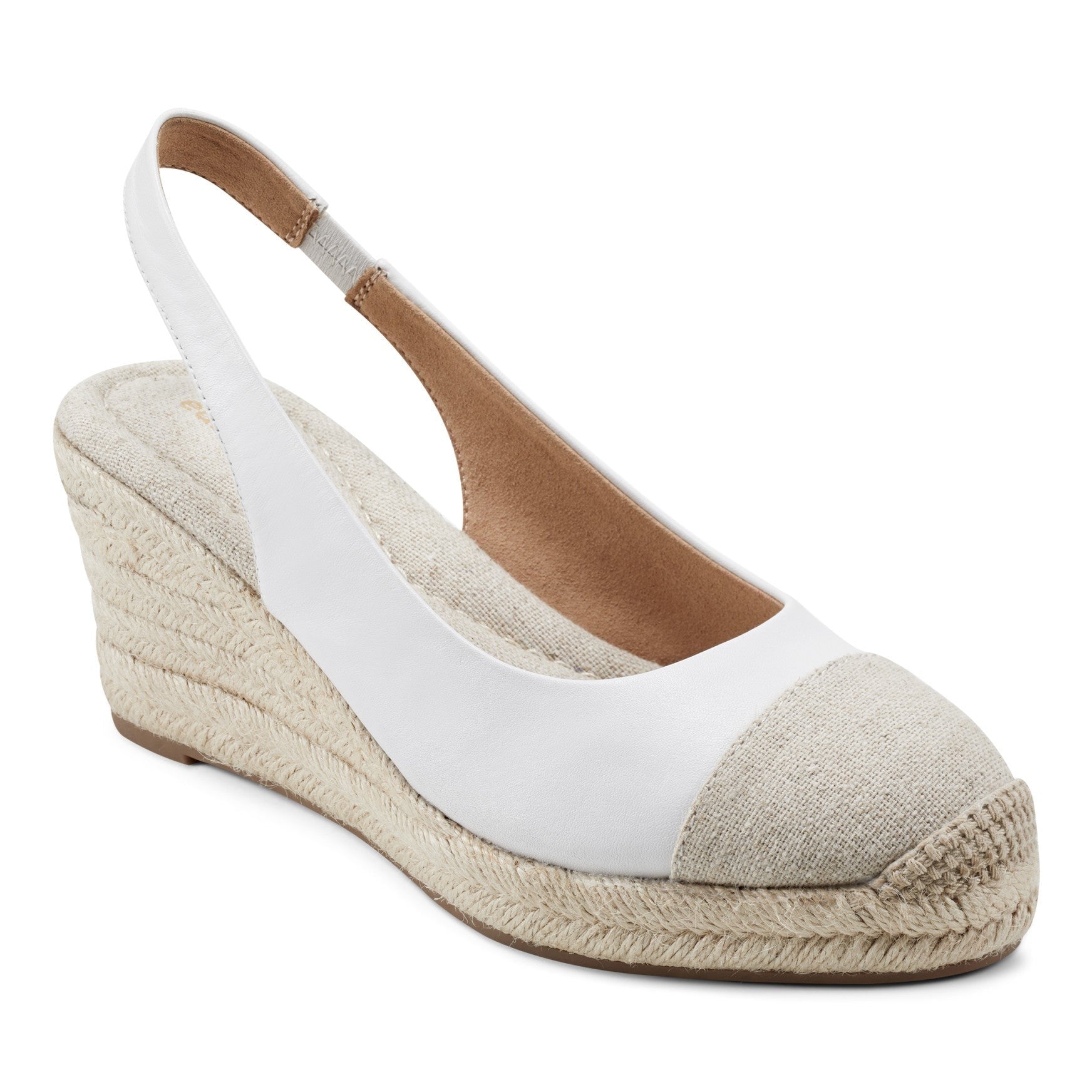 Easy Spirit Margie Cushioned Arch-Support Wedge Women's Sandal - White Leather - 2