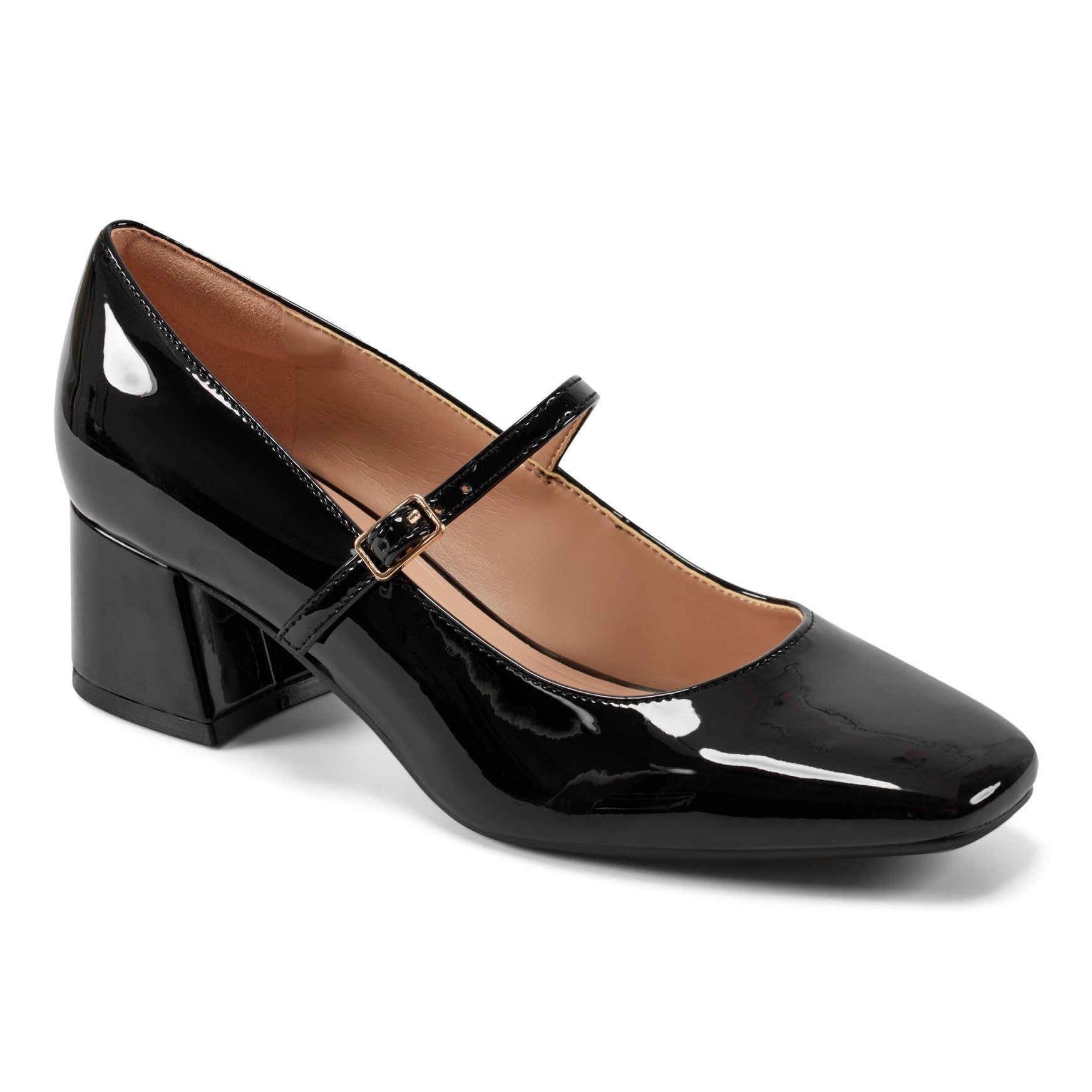 Easy Spirit Marlay Cushioned Arch Support Women's Mary Jane Pump - Black Patent - 2