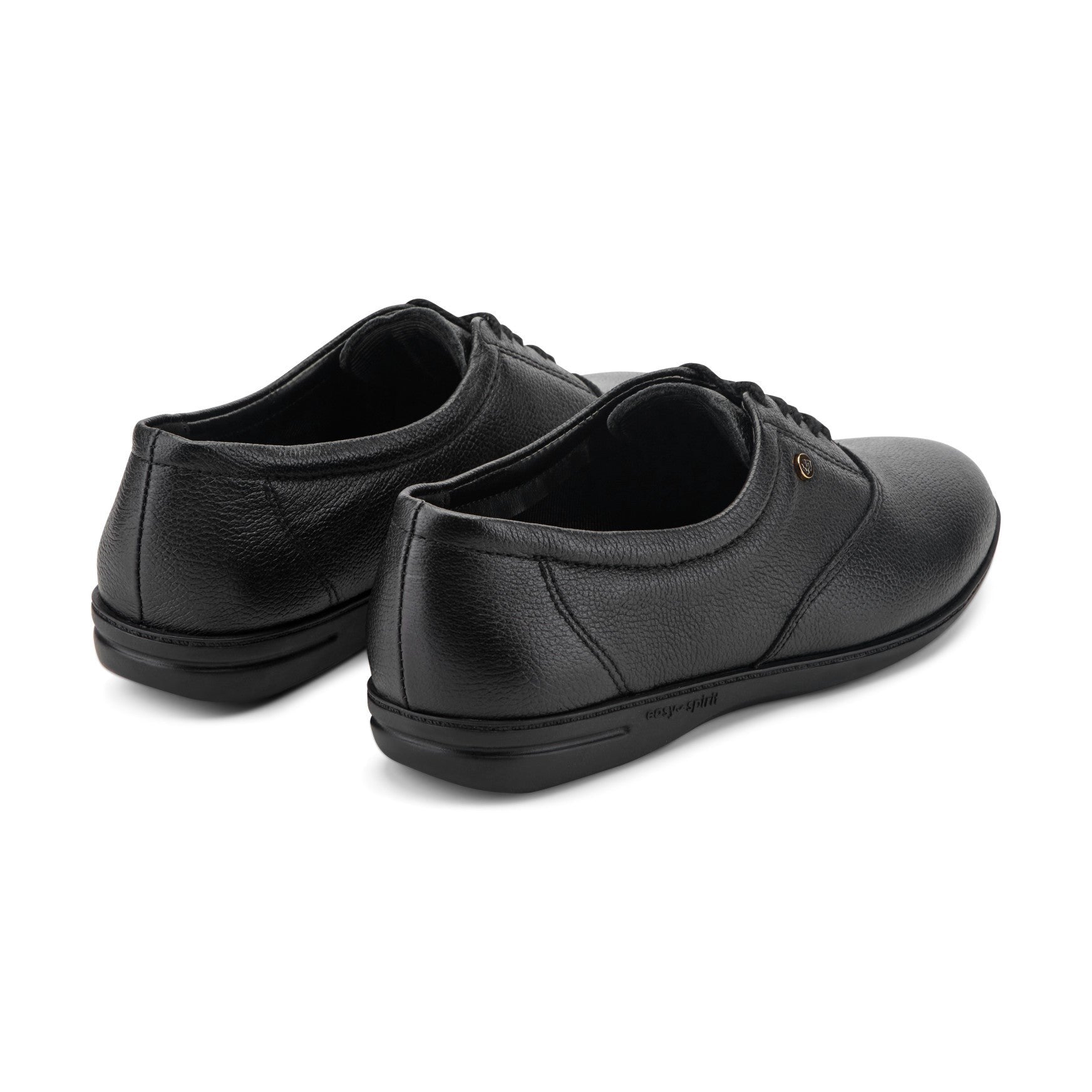 Easy Spirit Motion Leather Oxfords Cushioned Arch Support Women's Athletic Shoe - Black Leather - 3