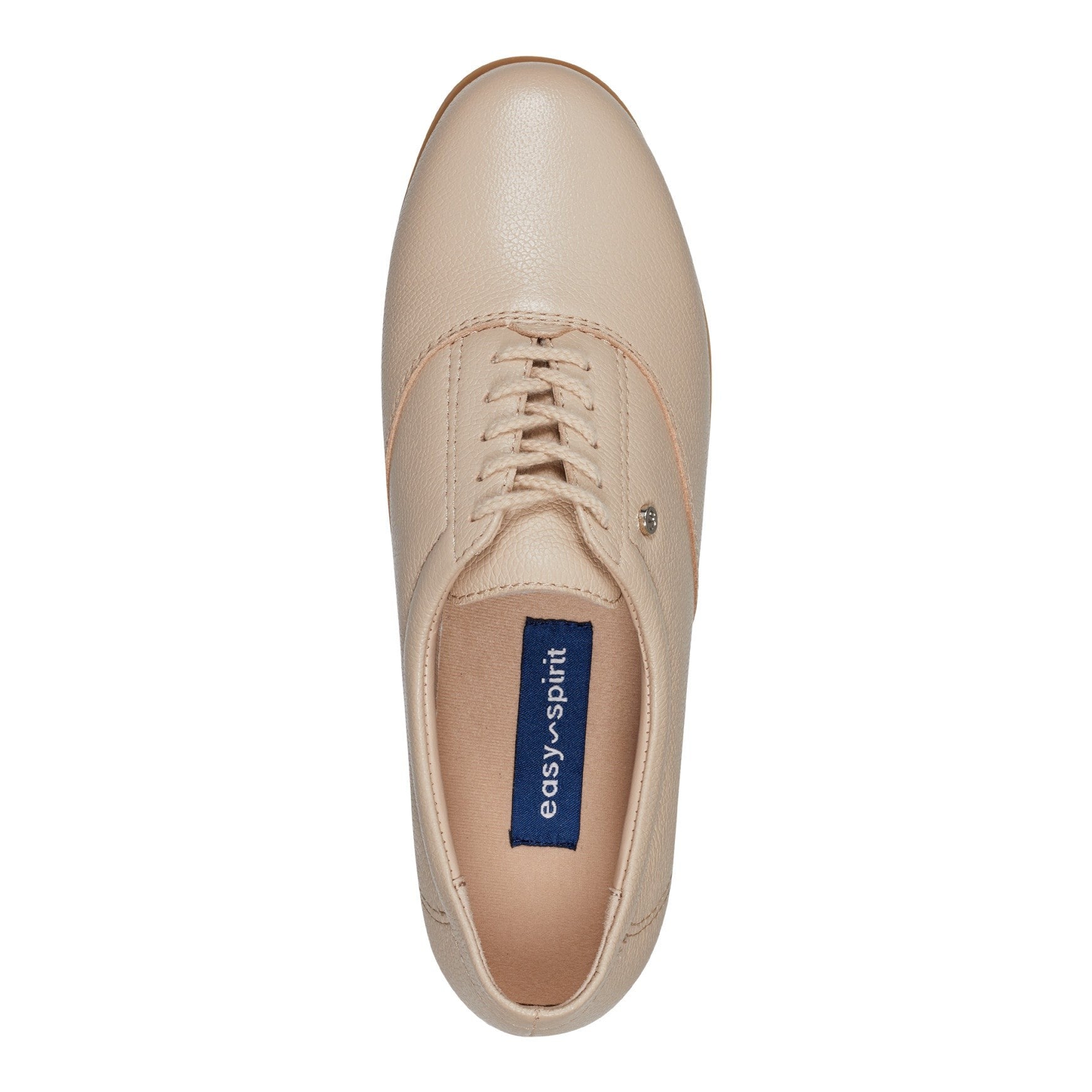 Easy Spirit Motion Leather Oxfords Cushioned Arch Support Women's Walking Shoe - Natural Leather - 5