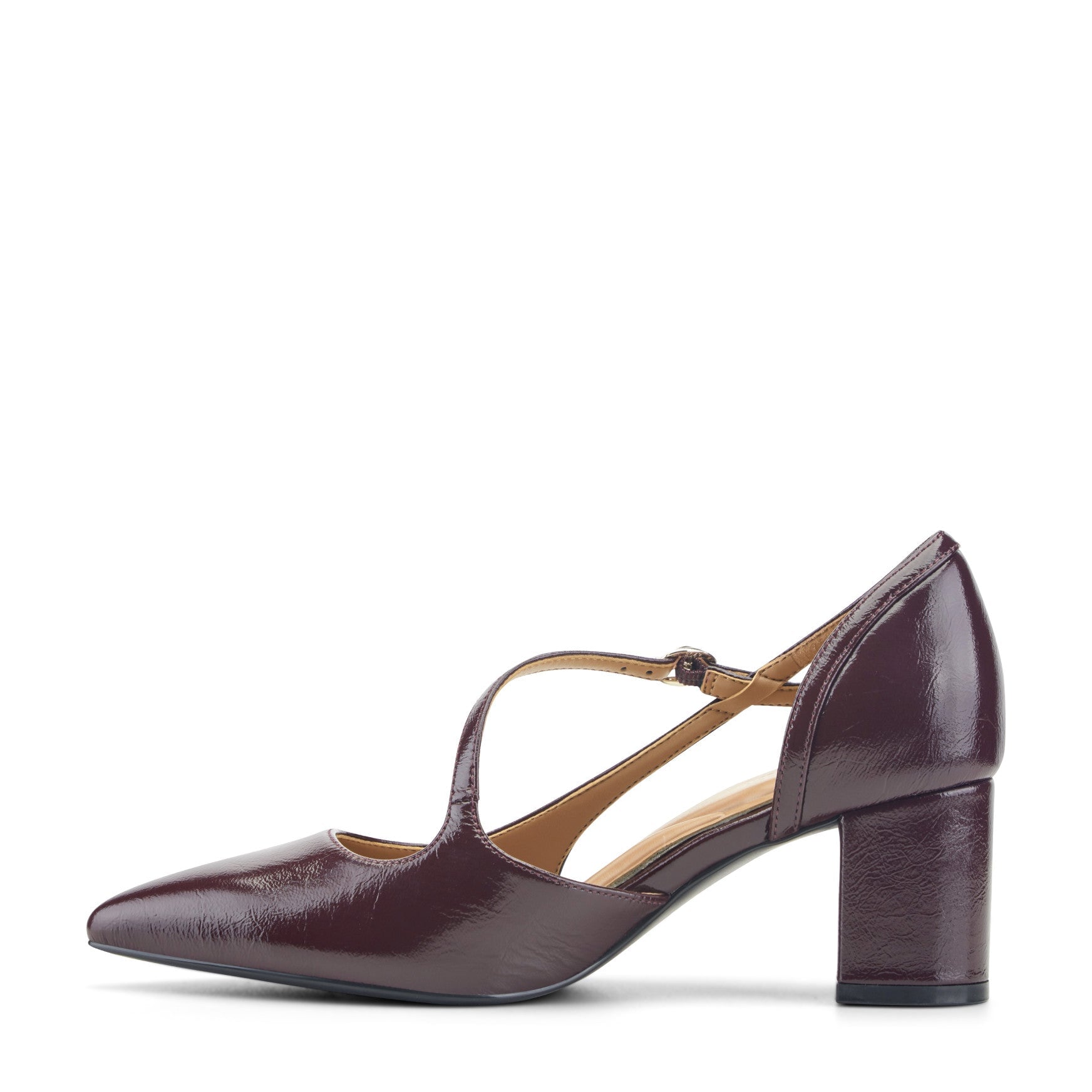 Easy Spirit Nerina Women's Burgundy Leather Block Heel Pumps - Burgundy Leather - View 4