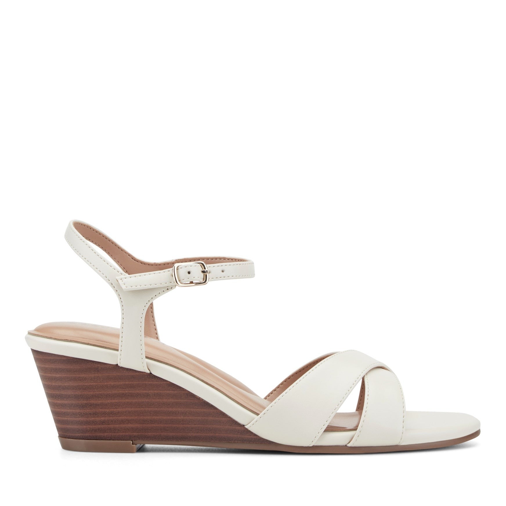 Easy Spirit Noya Cushioned Arch Support Comfort Women's Dress Wedge Sandal - Ivory - 1