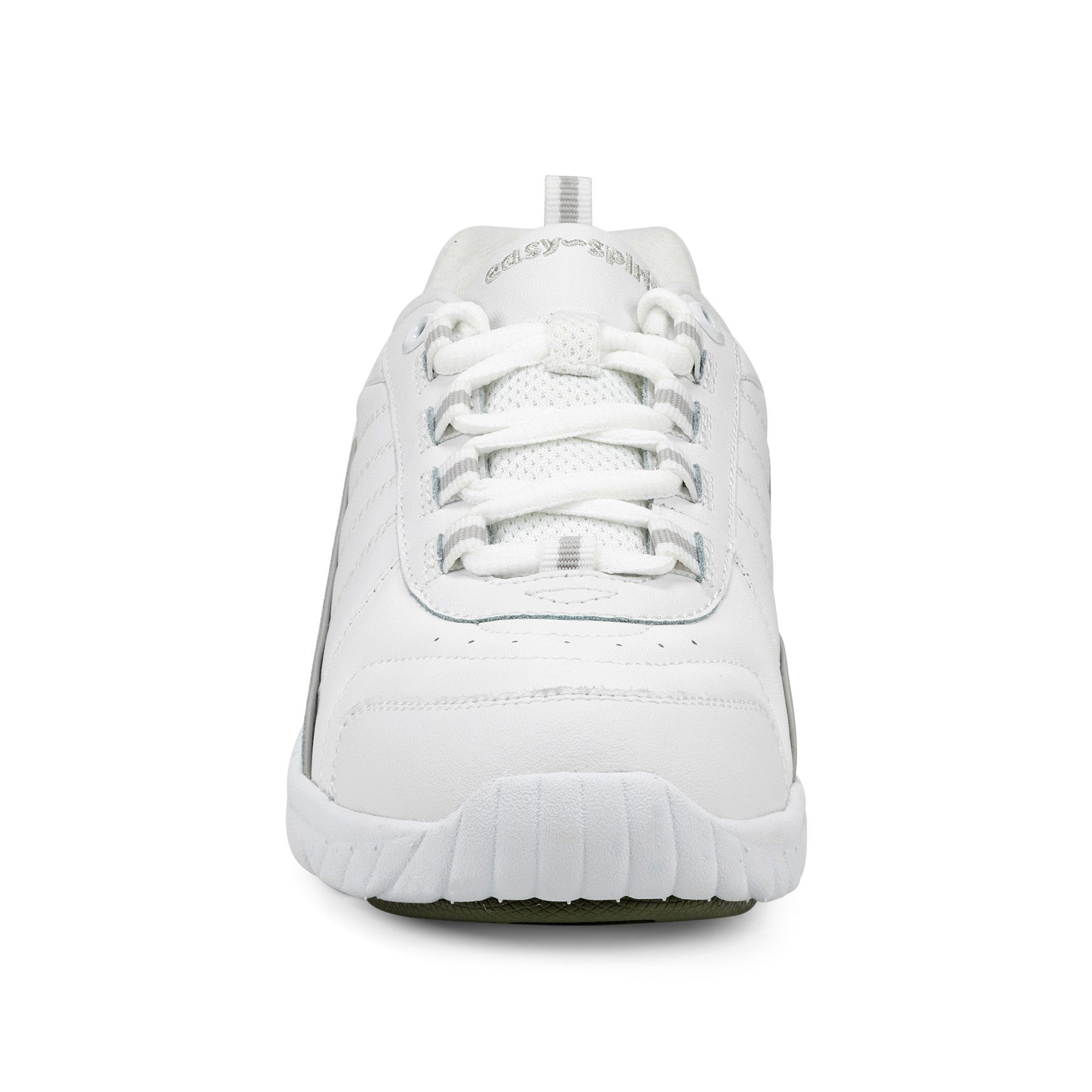 Easy Spirit Punter Athletic Cushioned Arch Support Women's Athletic Shoe - White Grey Leather - 4