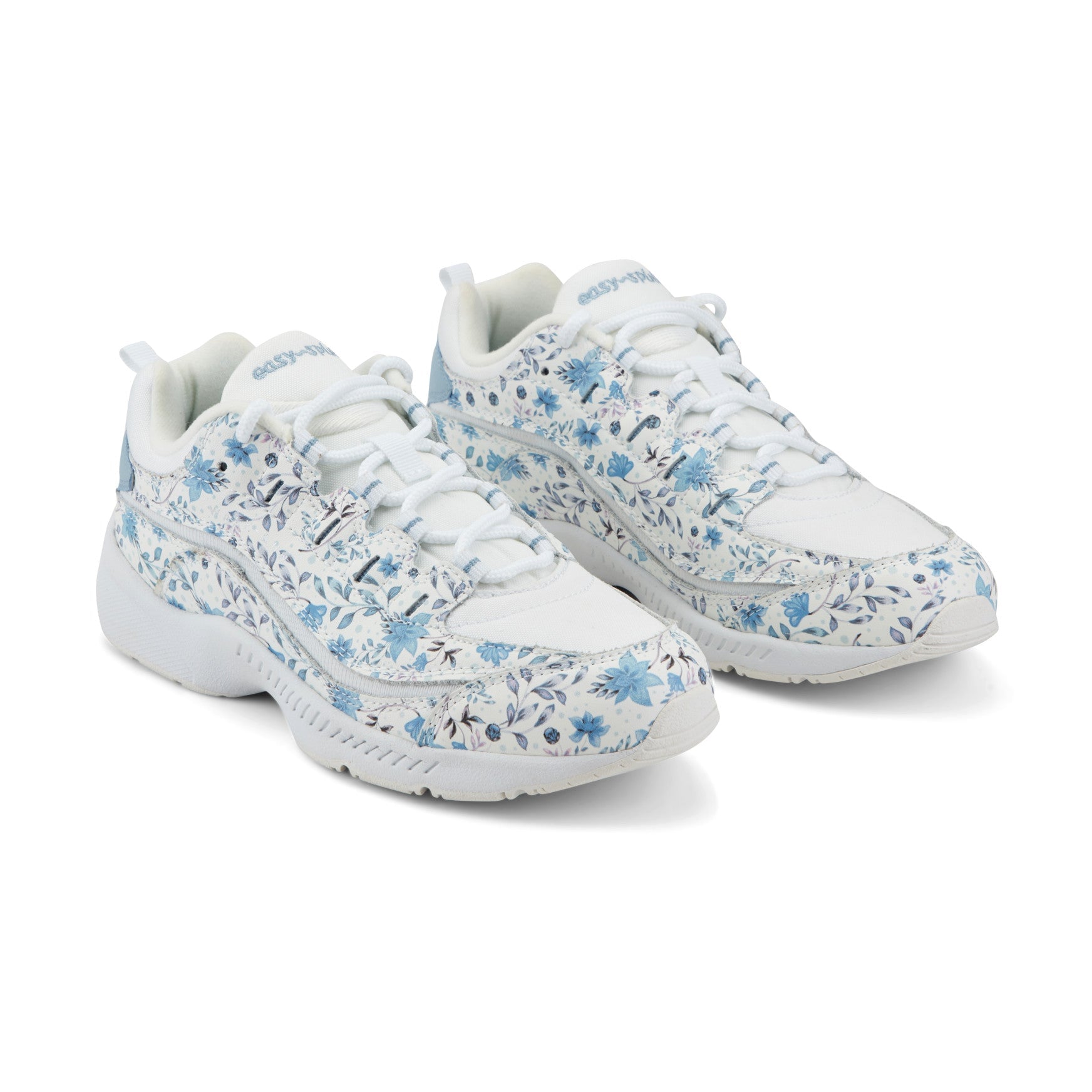 Easy Spirit Romy Women's White Blue Floral Walking Shoes - White Blue Floral - View 2