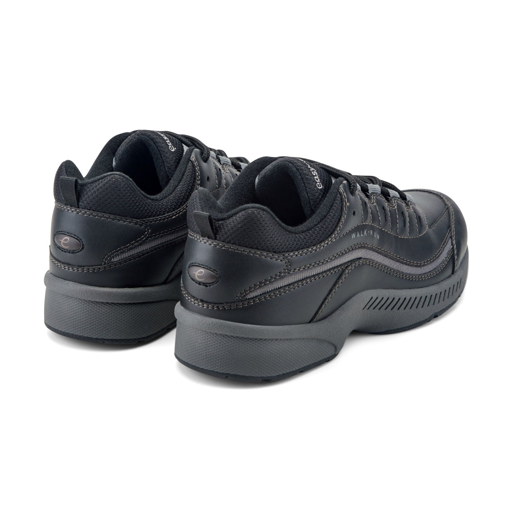 Easy Spirit Romy Athletic Cushioned Arch Support Women's Walking Shoe - Black Leather - 3