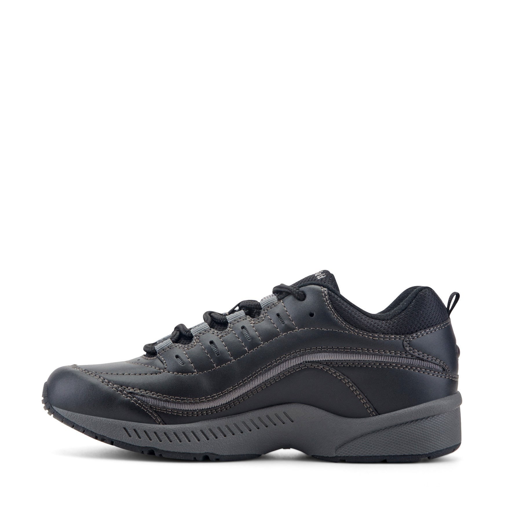 Easy Spirit Romy Athletic Cushioned Arch Support Women's Walking Shoe - Black Leather - 4