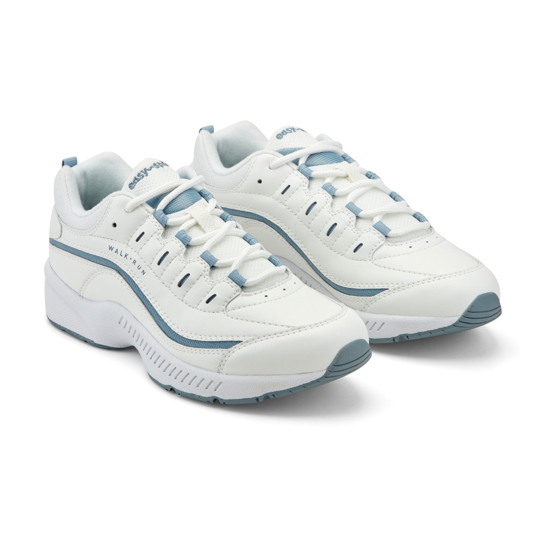 Easy Spirit Romy Athletic Cushioned Arch Support Women's Walking Shoe - White/grey Leather - 2