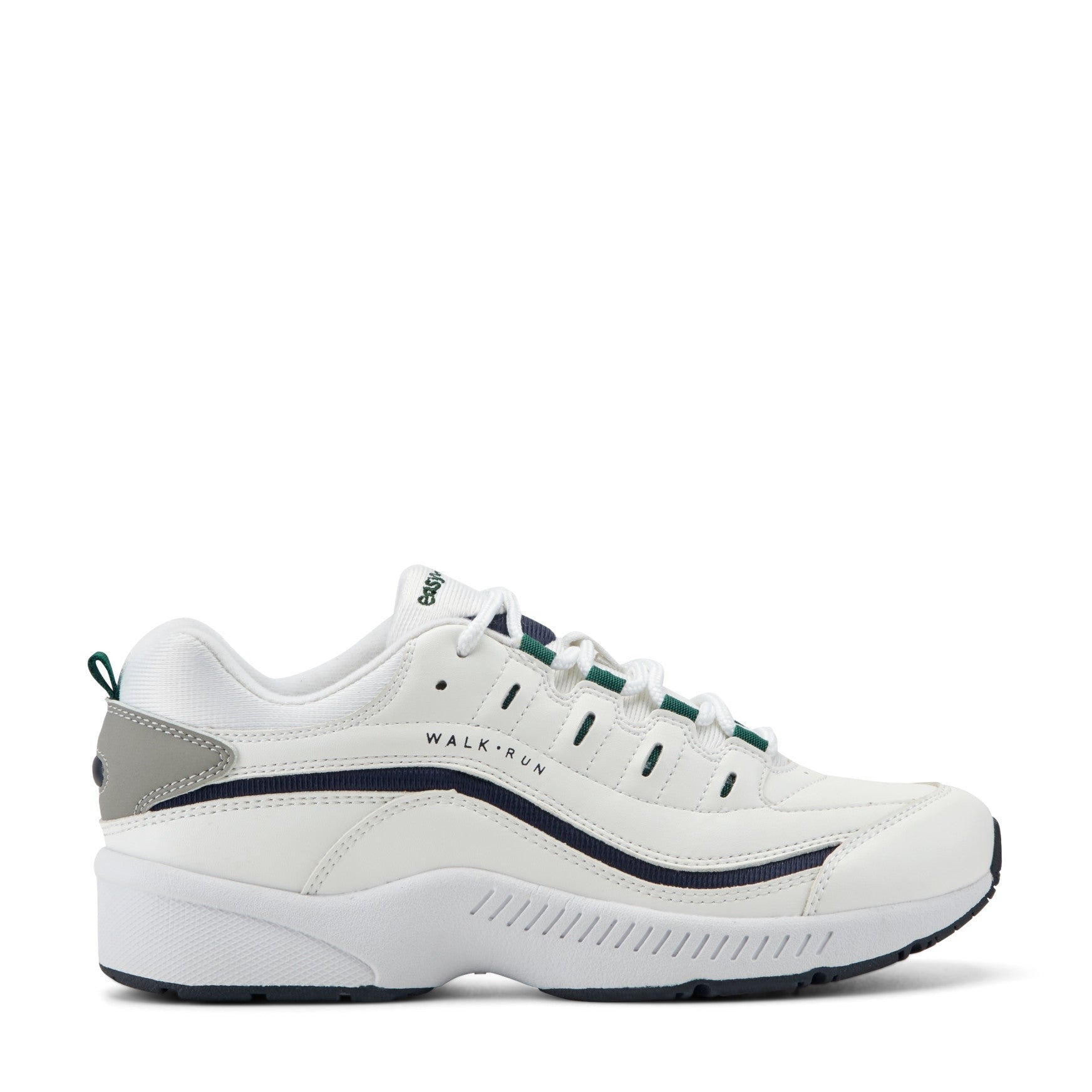 Easy Spirit Romy Athletic Cushioned Arch Support Women's Walking Shoe - White/navy Leather - 1