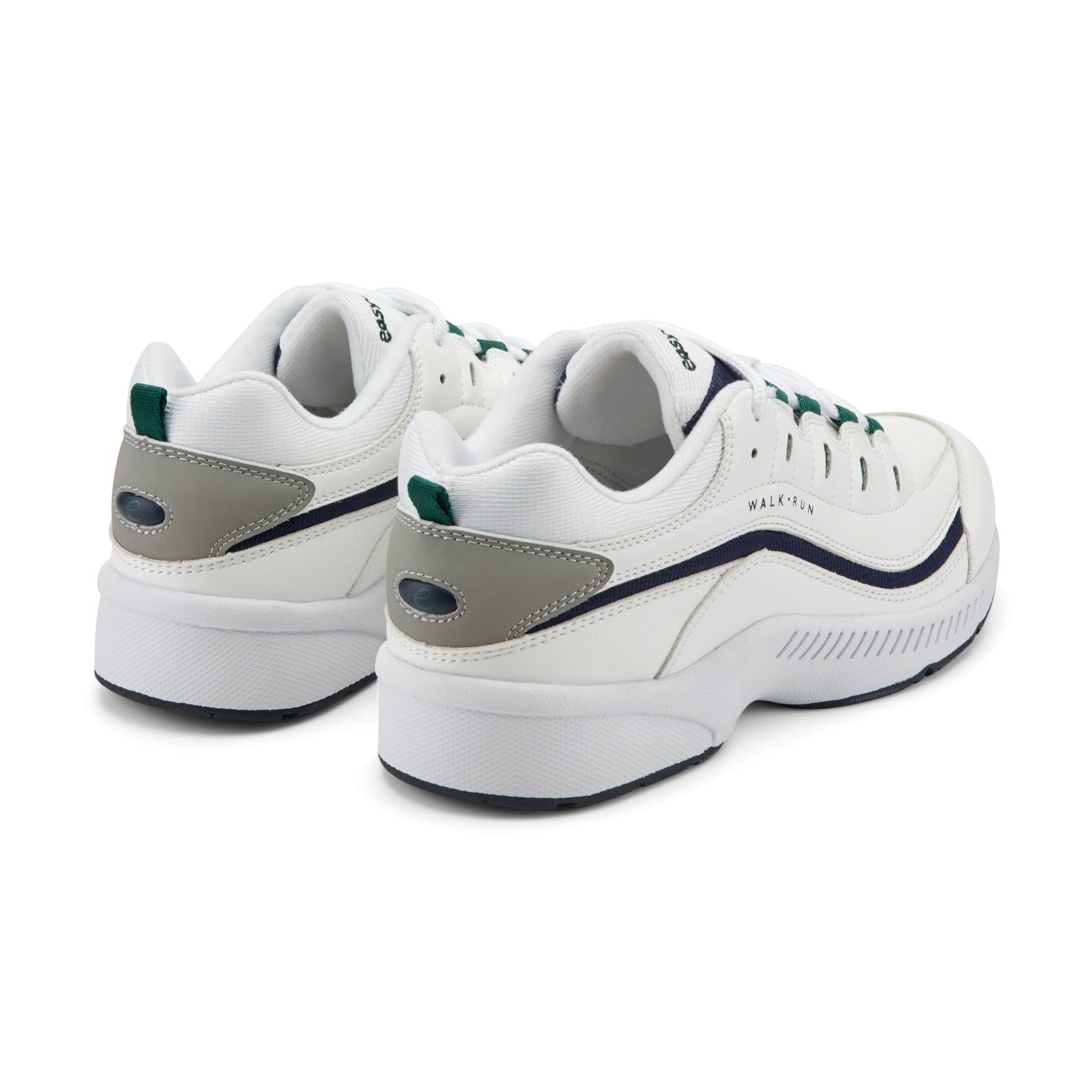 Easy Spirit Romy Athletic Cushioned Arch Support Women's Walking Shoe - White/navy Leather - 3