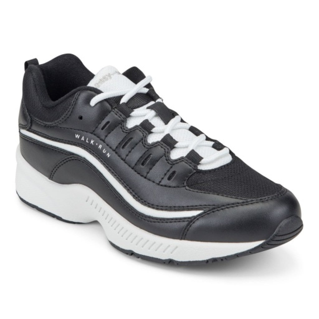 Easy Spirit Romy Cushioned Arch-Support Lace-Up Women's Walking Shoe - Black - 1