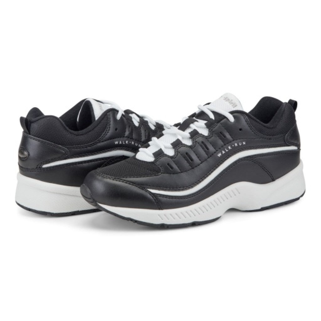 Easy Spirit Romy Cushioned Arch-Support Lace-Up Women's Walking Shoe - Black - 7